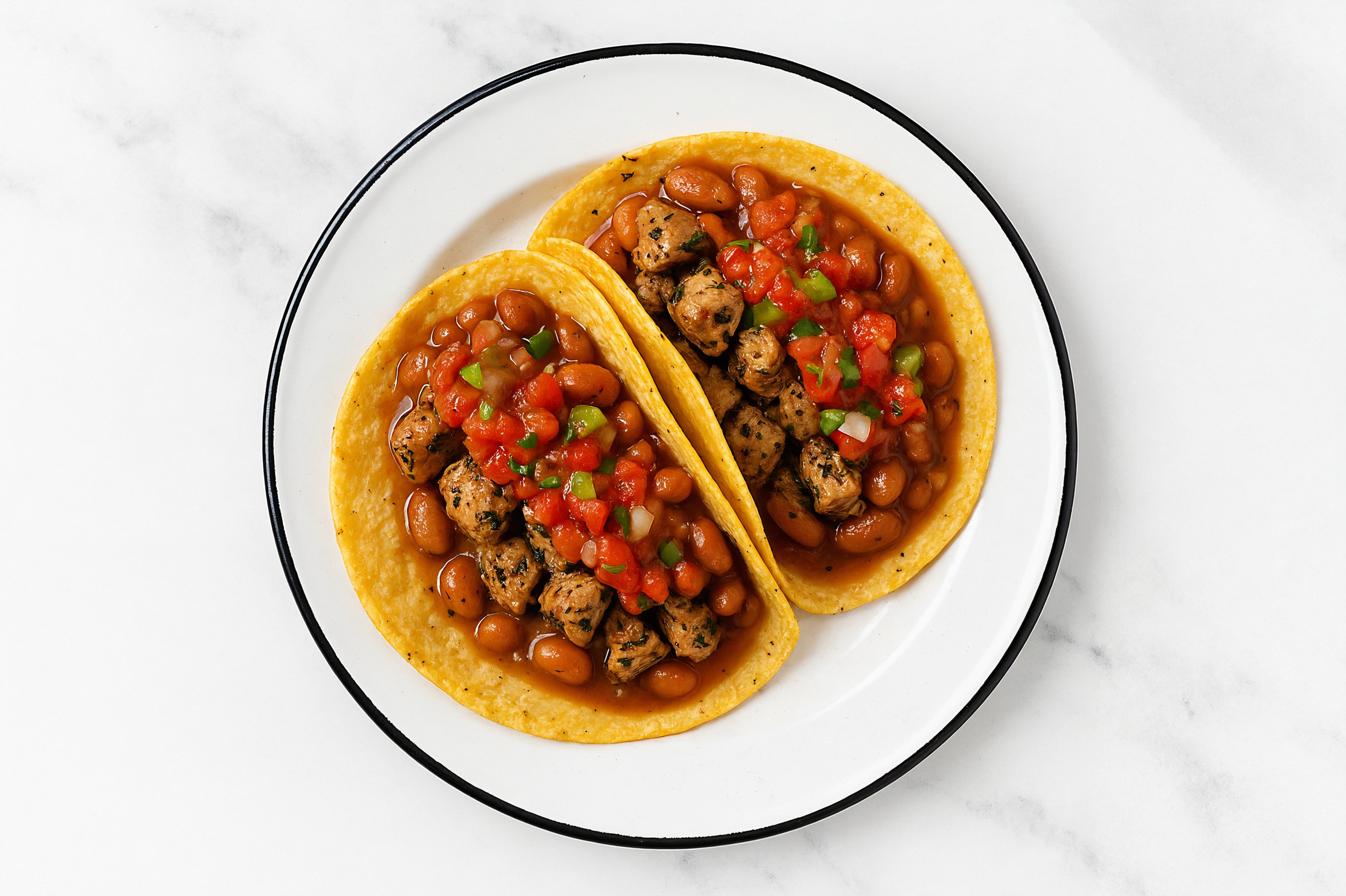 Herby Chipotle Turkey Tacos with Pico De Gallo & Pinto Beans