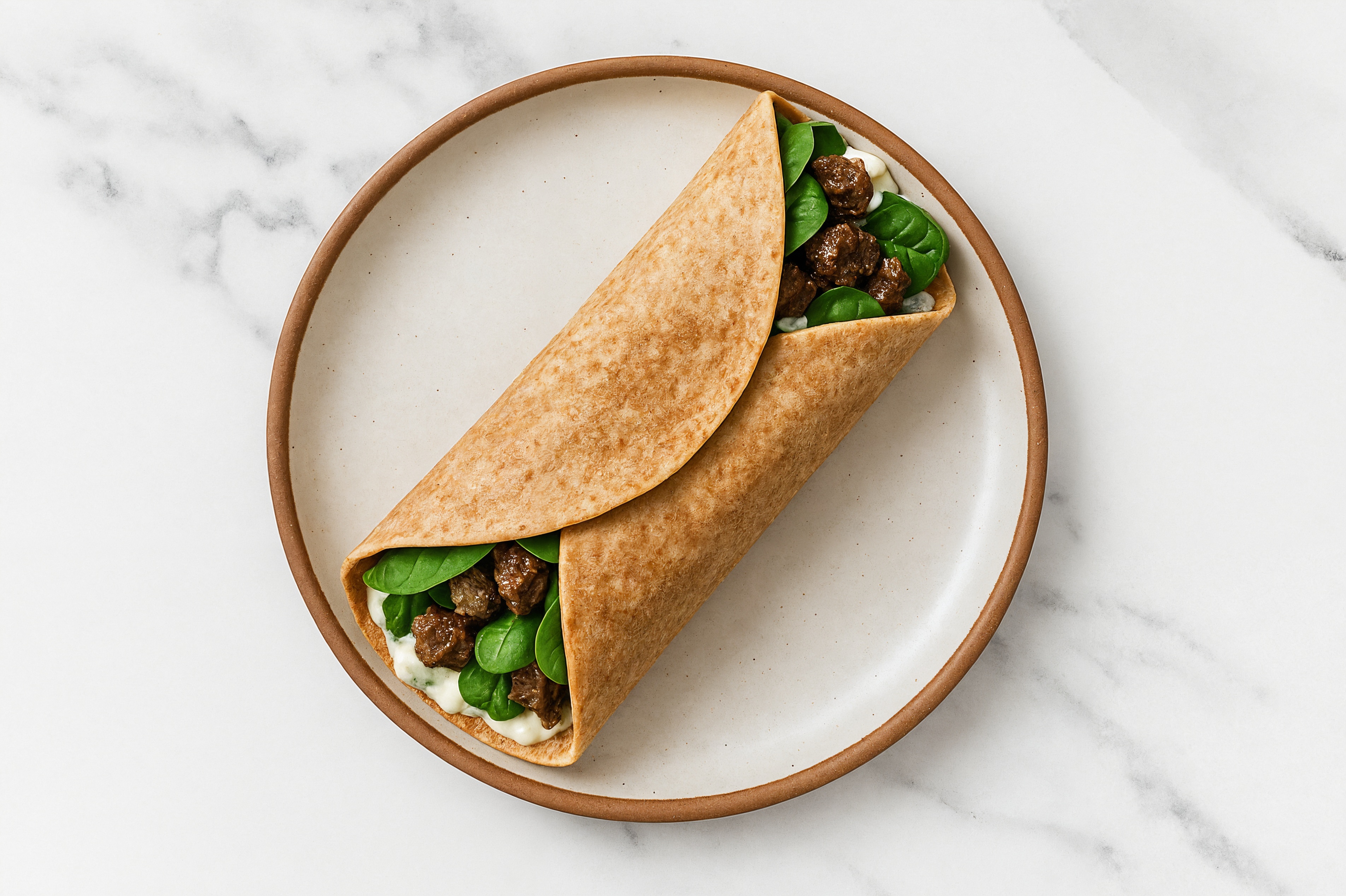 Tzatziki Wagyu Beef Wrap with Baby Spinach