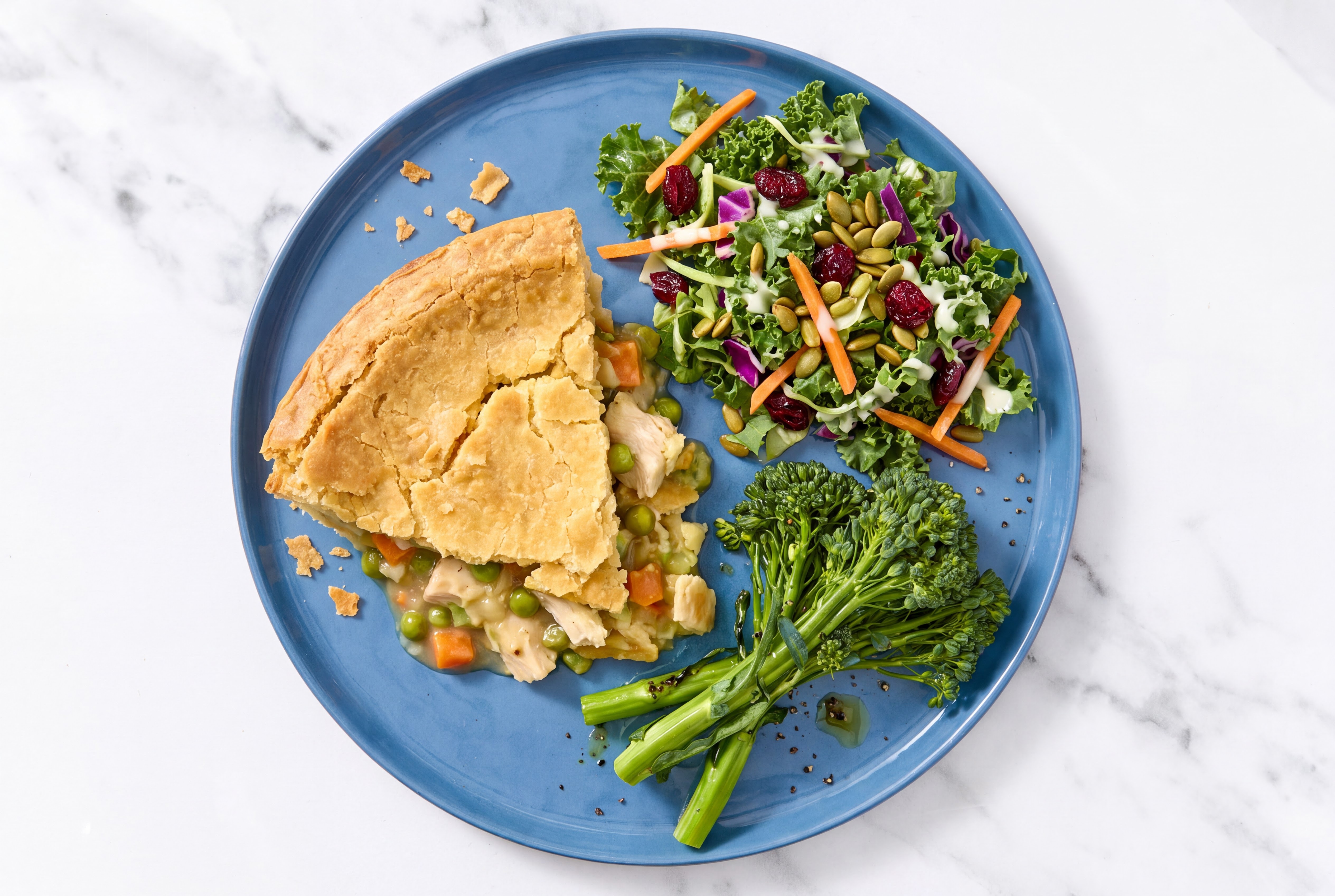 Chicken Pot Pie with Baby Broccoli & Kale Salad