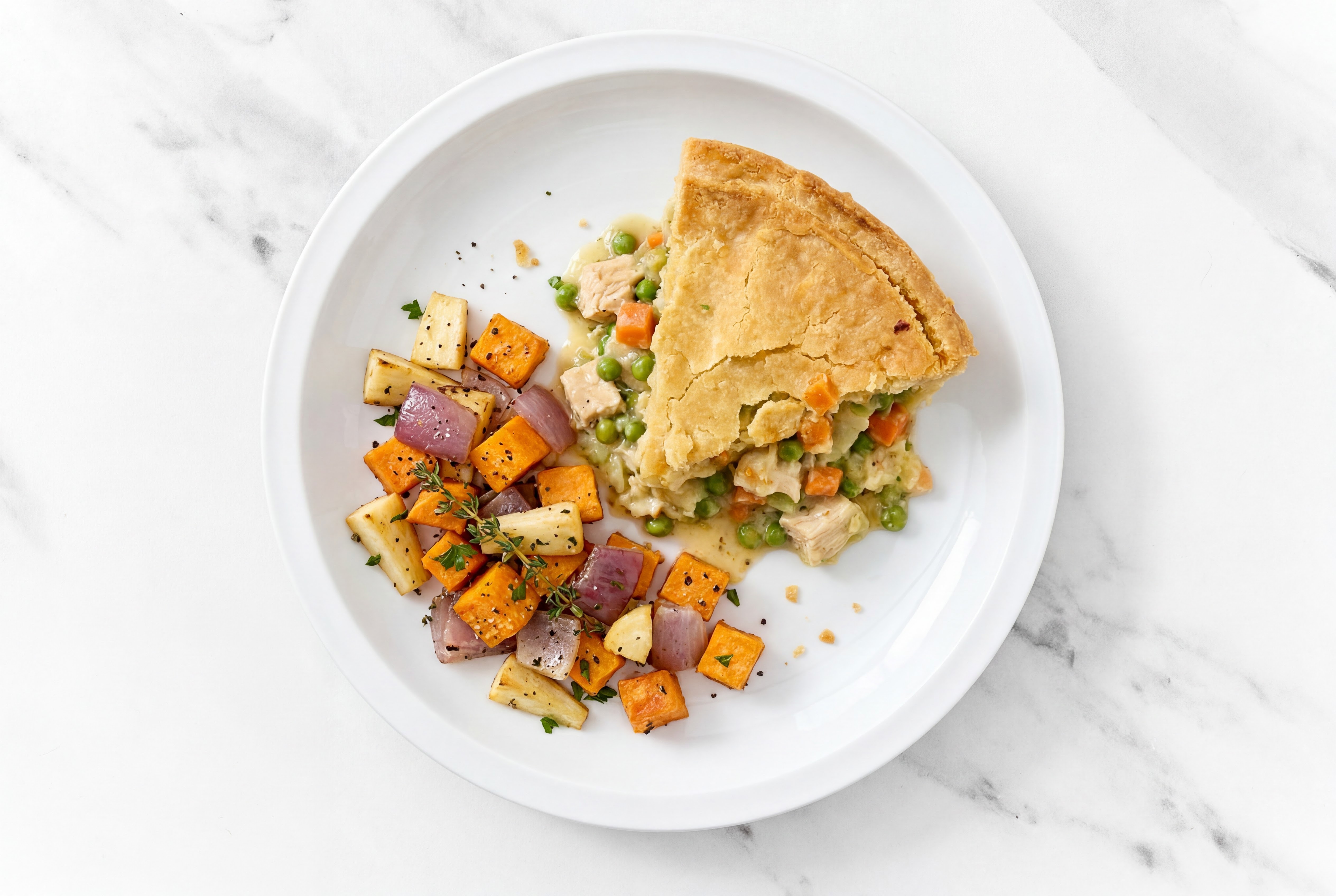 Chicken Pot Pie with Roasting Veggies