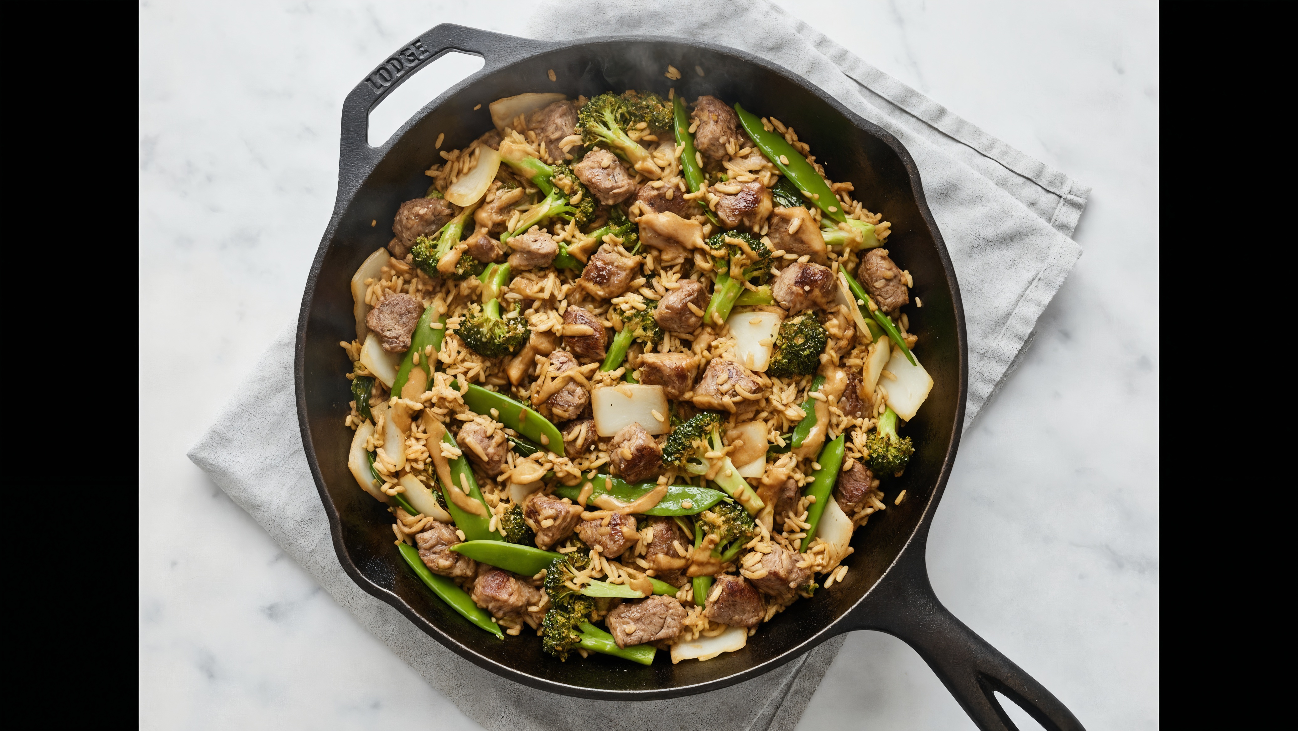 Thai Peanut Bok Choy + Lamb Stir-Fry with Long Grain White Rice