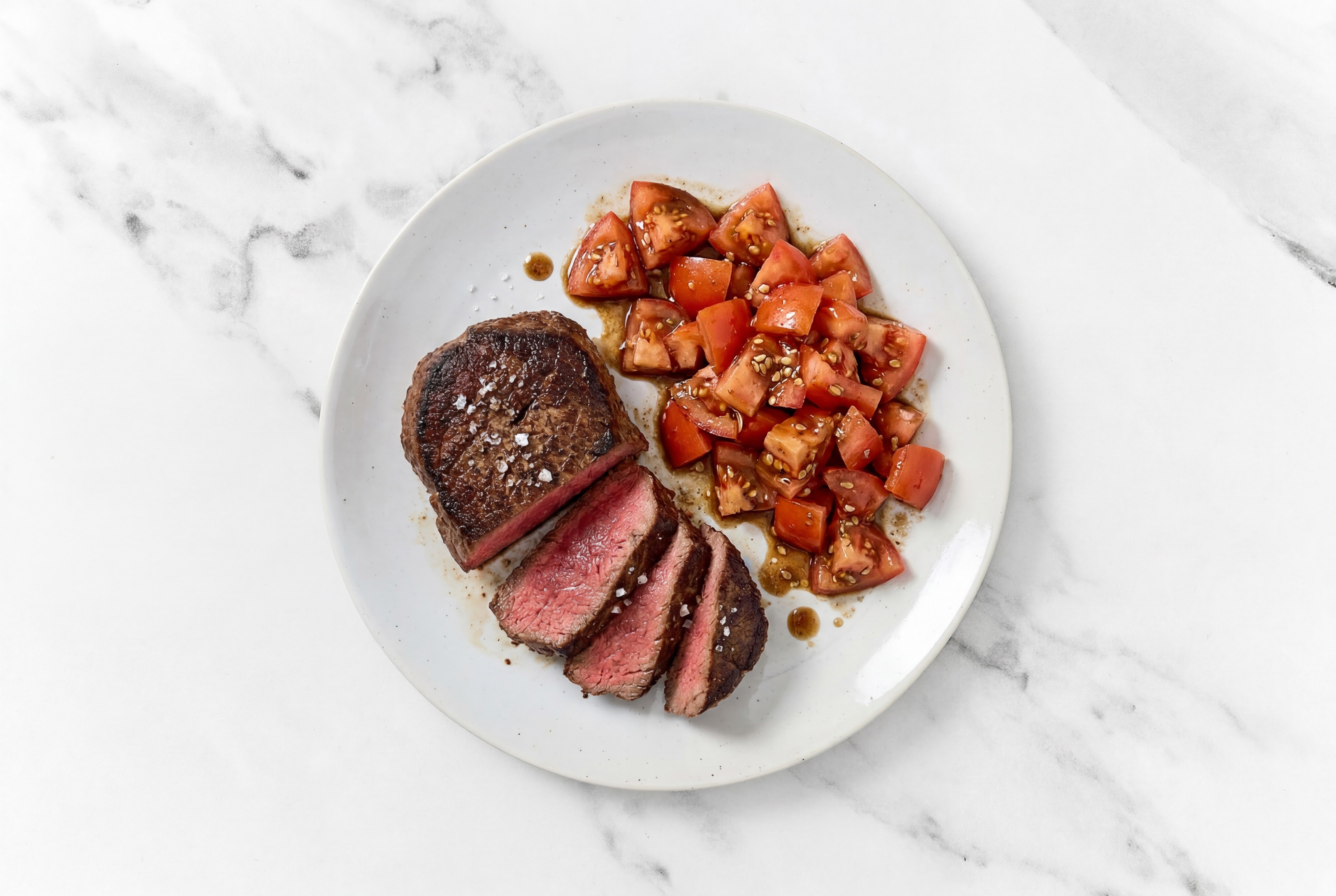 Herby Filet Mignon + Beefsteak Tomato Salad