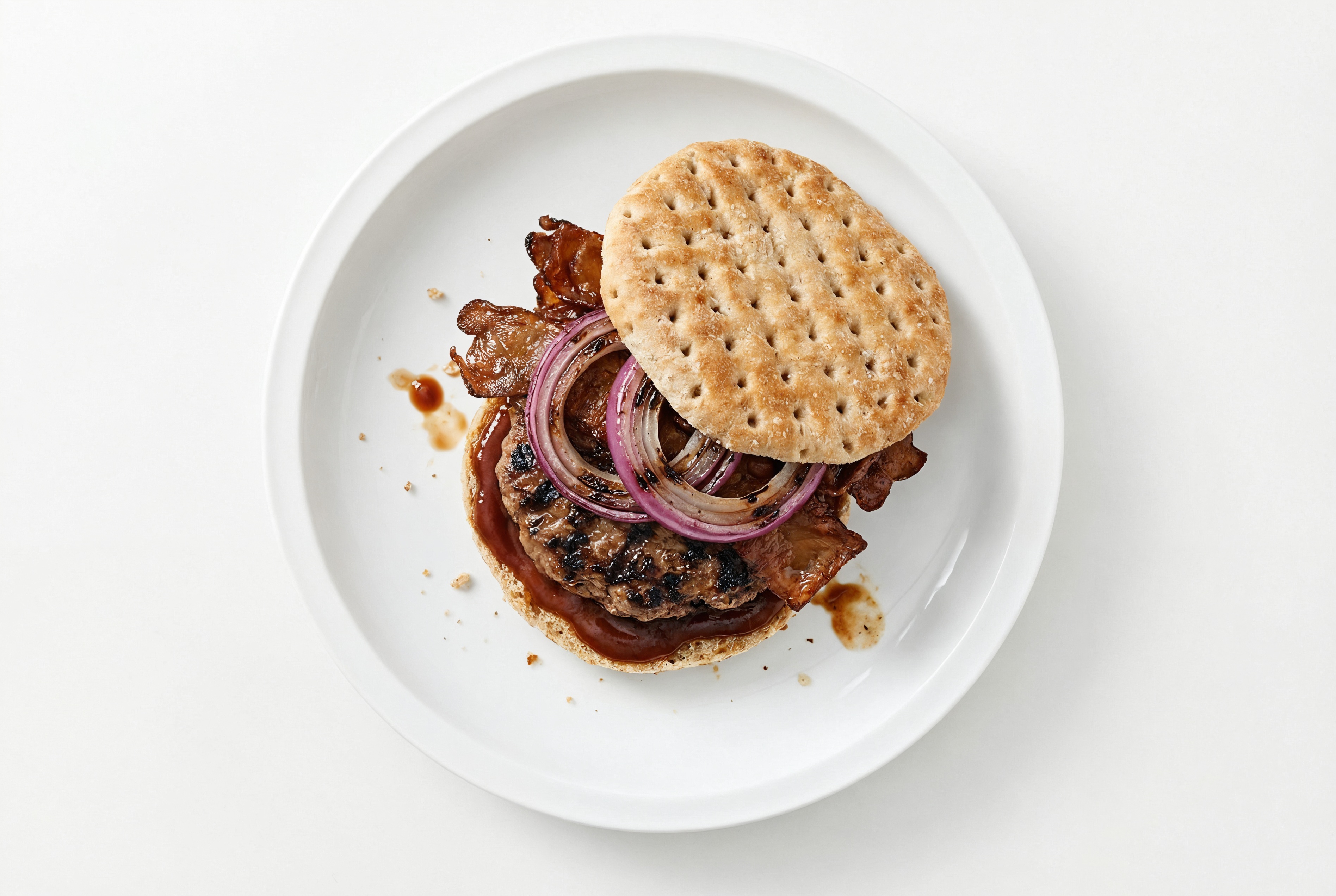 Hearty Grilled BBQ MyBacon Burger with Wagyu Beef Patties
