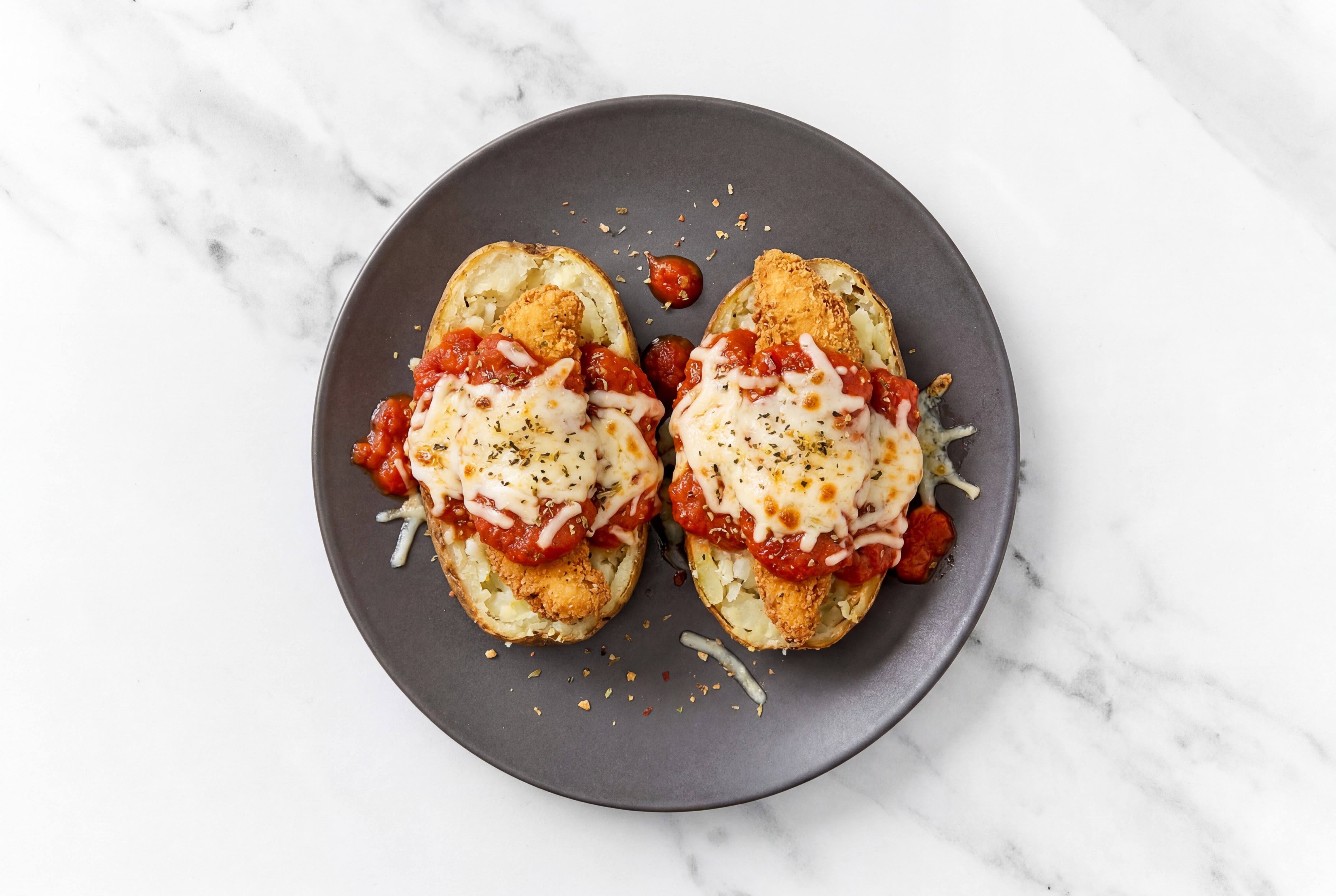 Vegan "Chicken" Parm Loaded Baked Potato