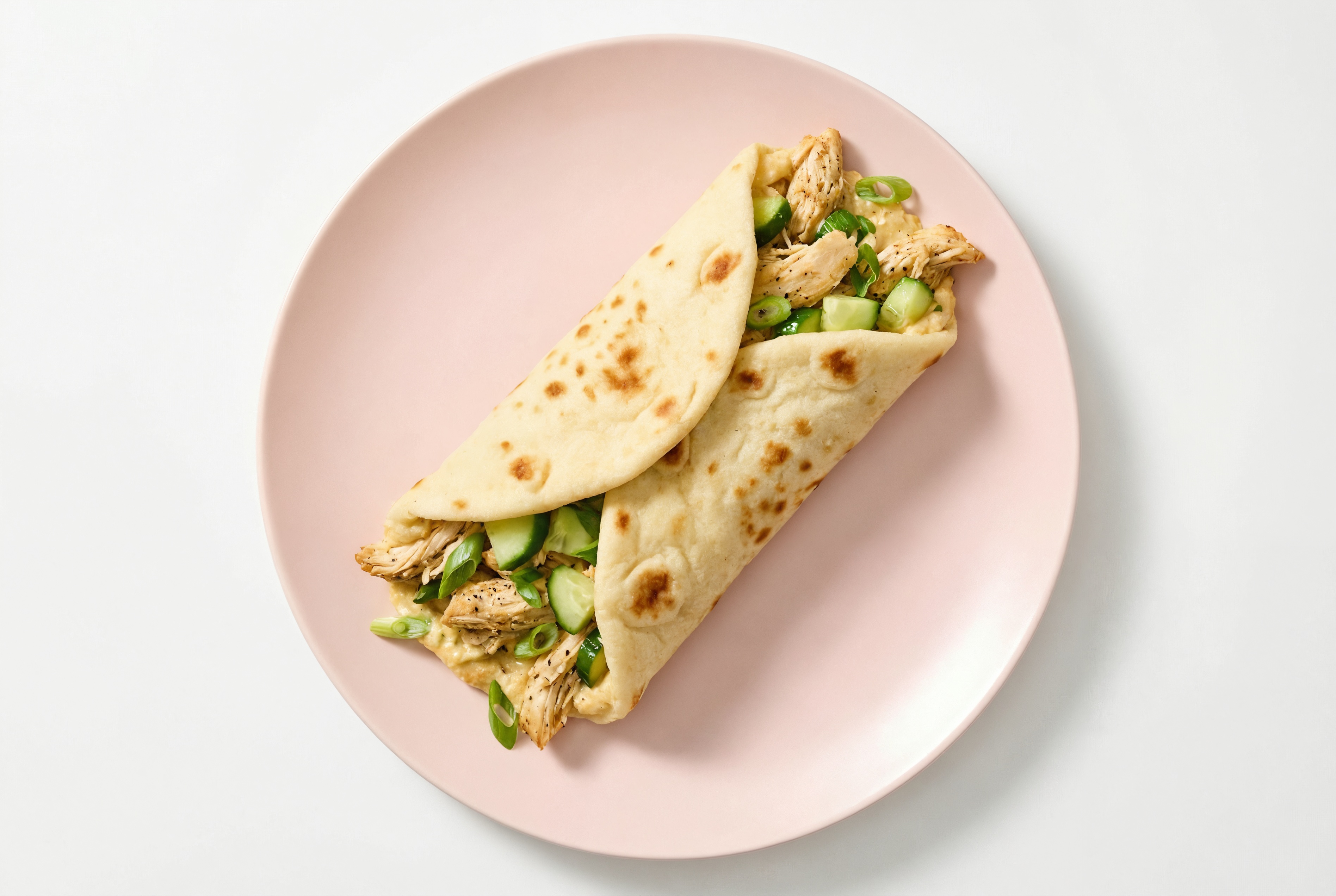 Cucumber French Onion Hummus Chicken Salad Wrap