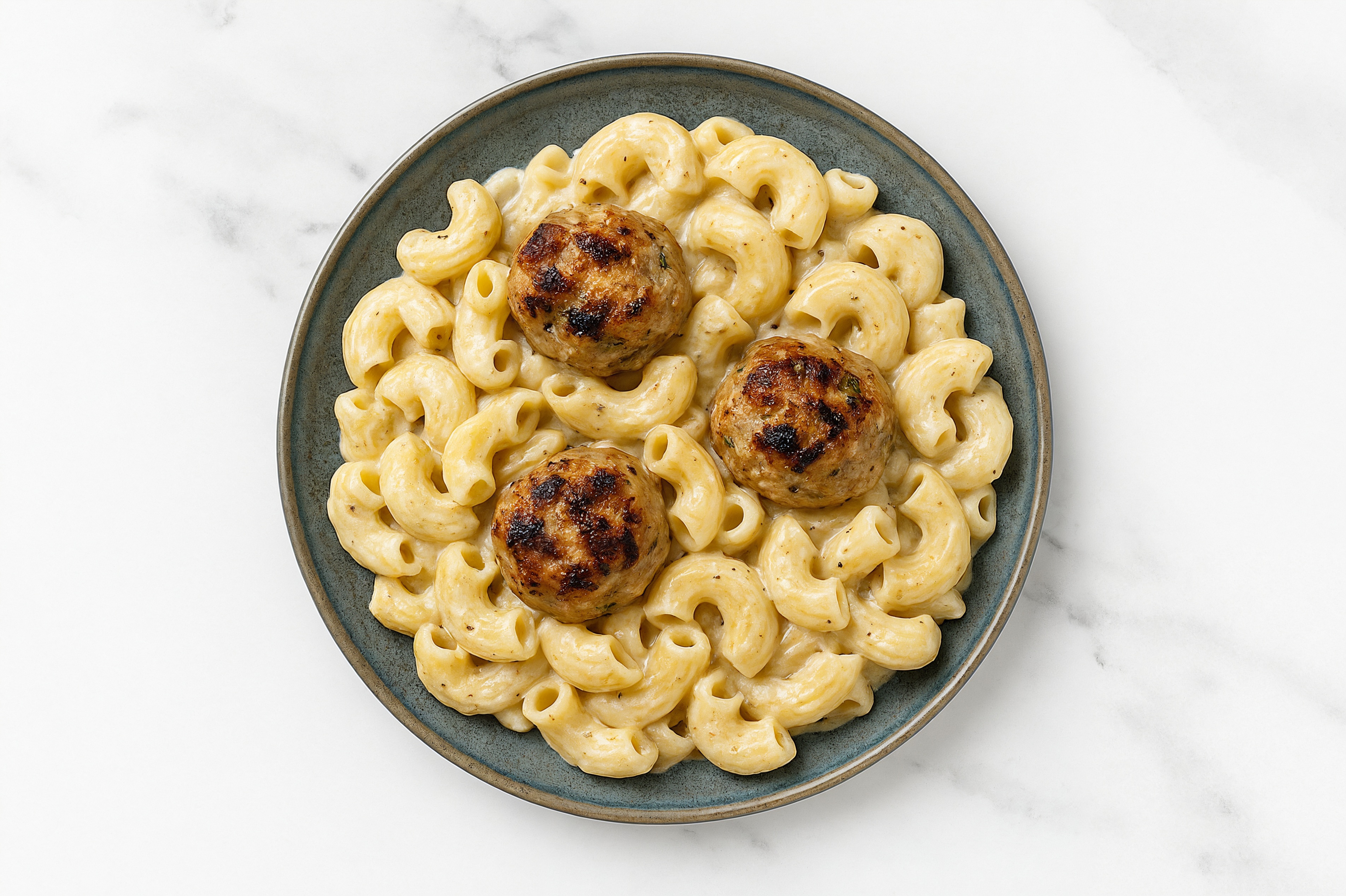 Truffle Chiocciole Pasta with Cooked + Seasoned Turkey Meatballs