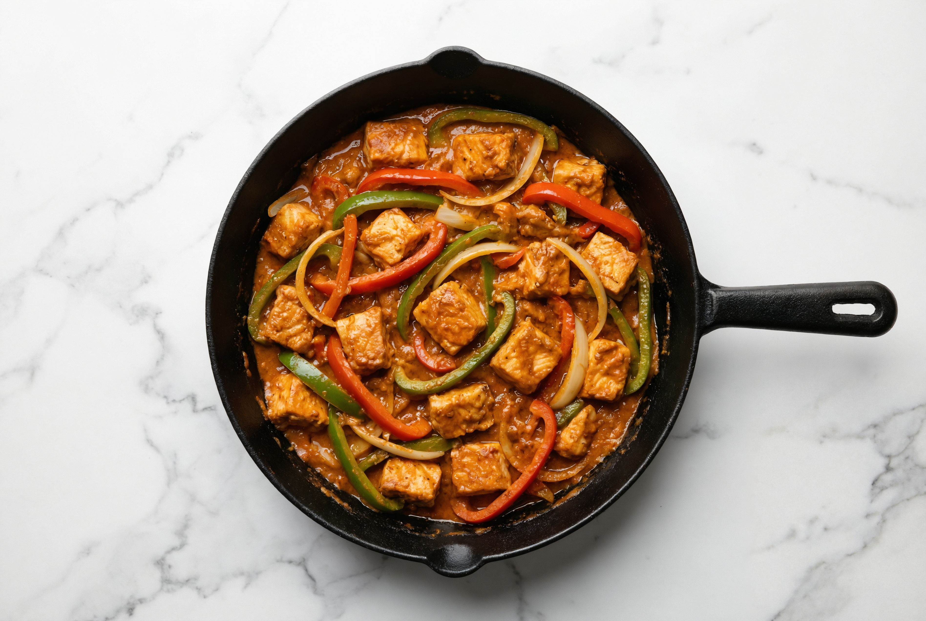 Tikka Masala Salmon Stir-Fry with Bell Peppers