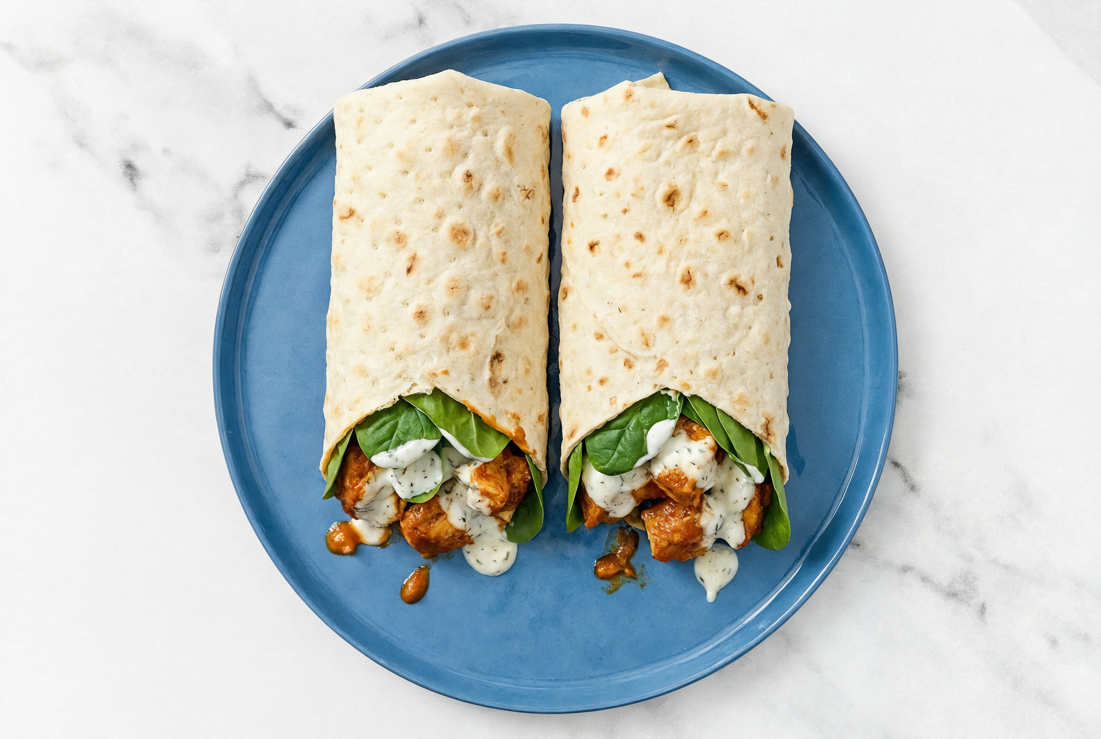  Tzatziki Tandoori Chicken Lavash Wrap with Baby Spinach