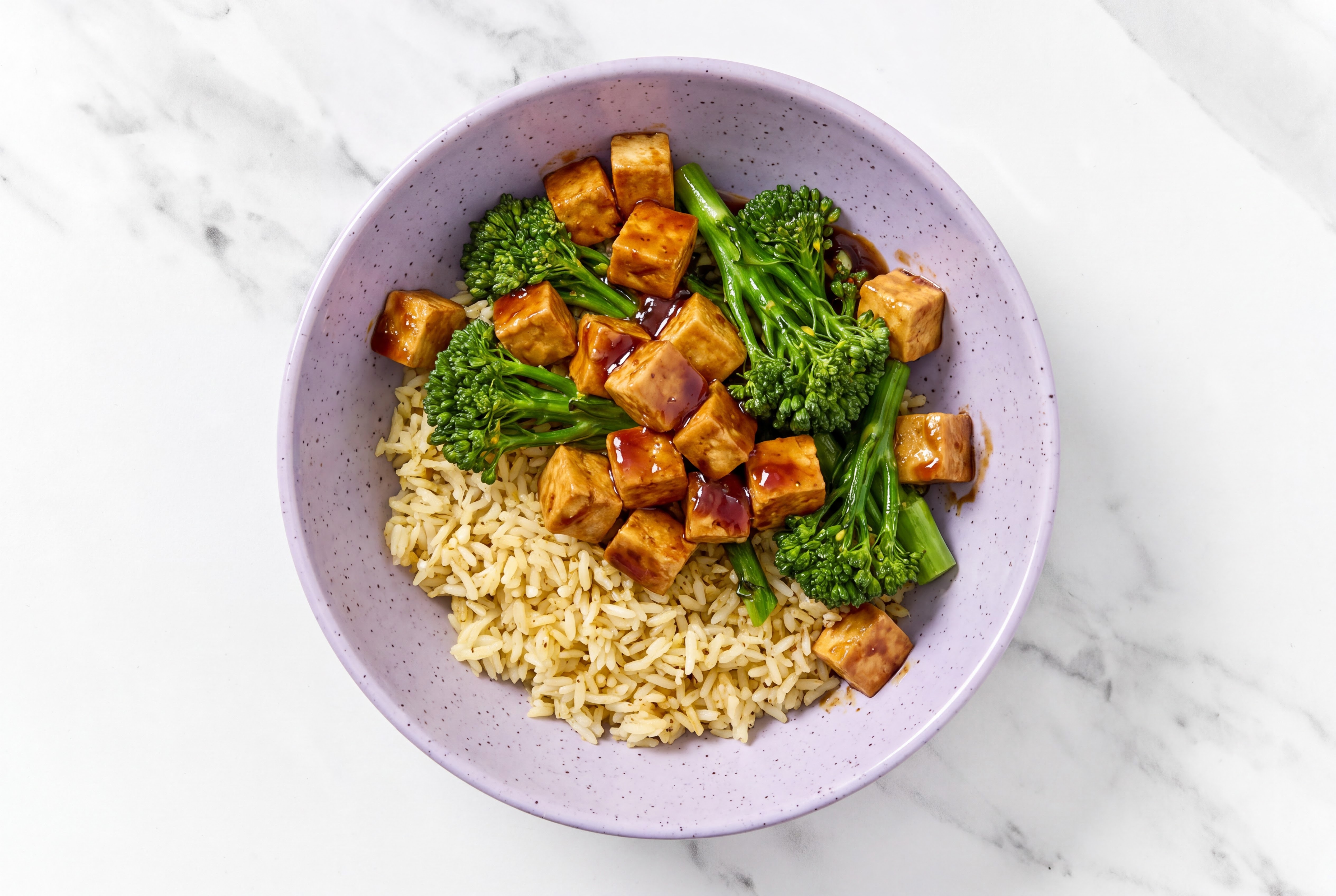 Teriyaki Tofu + Broccoli Jasmine Rice Bowl