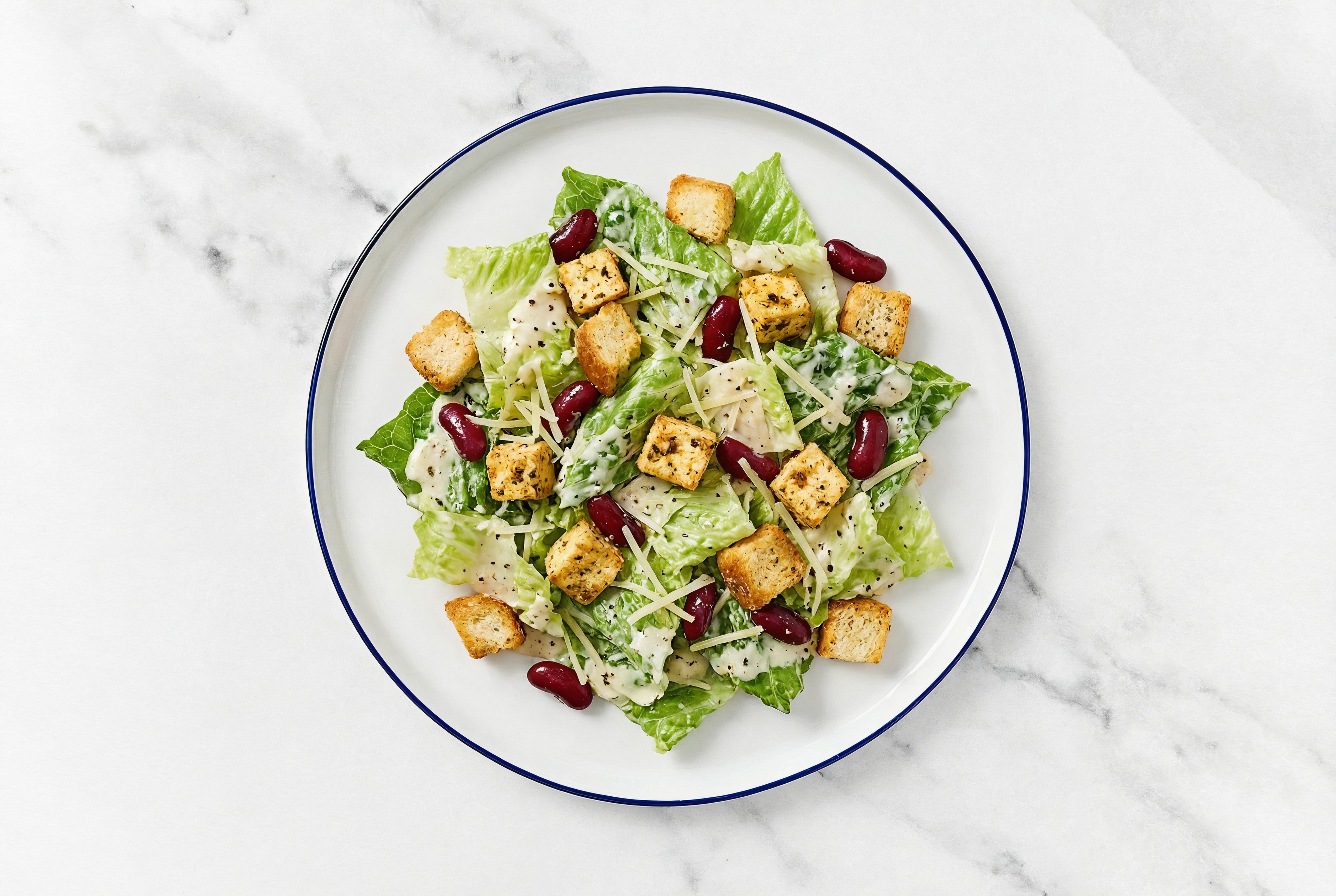 Tofu + Kidney Bean Caesar