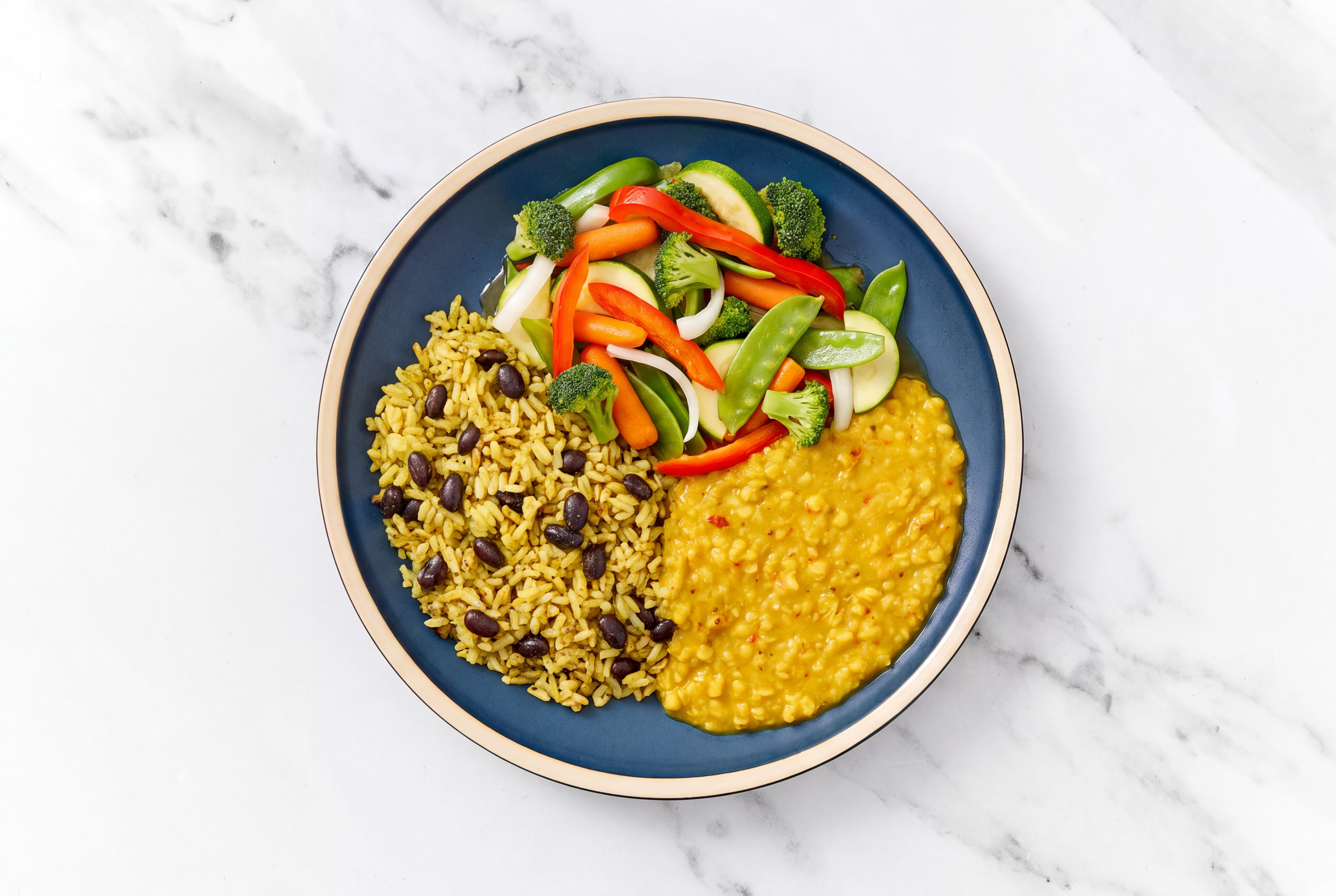 Red Lentil Dal Grain Bowl with Rice & Black Beans