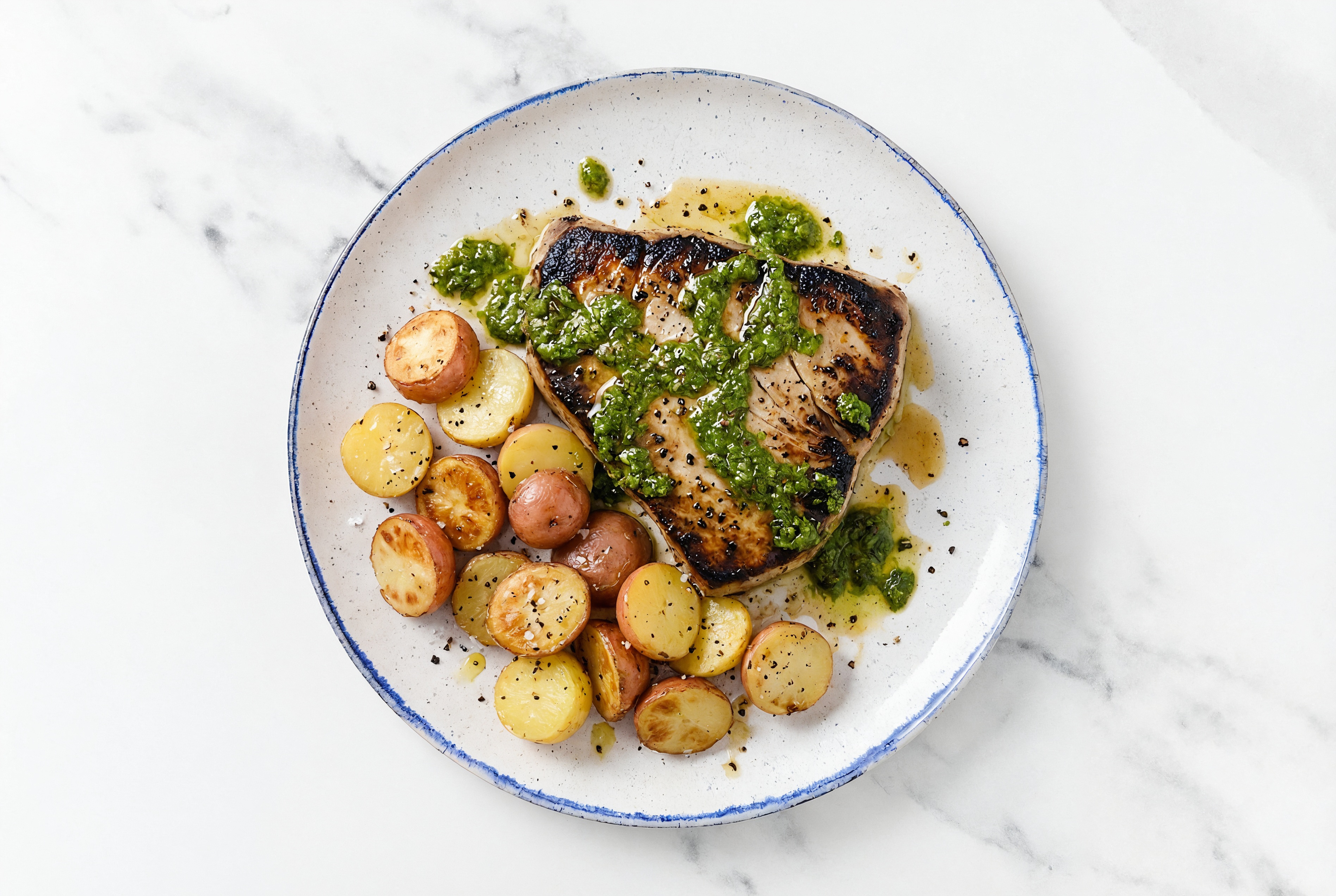 Chimichurri Sheet Pan Tuna & Creamer Potatoes