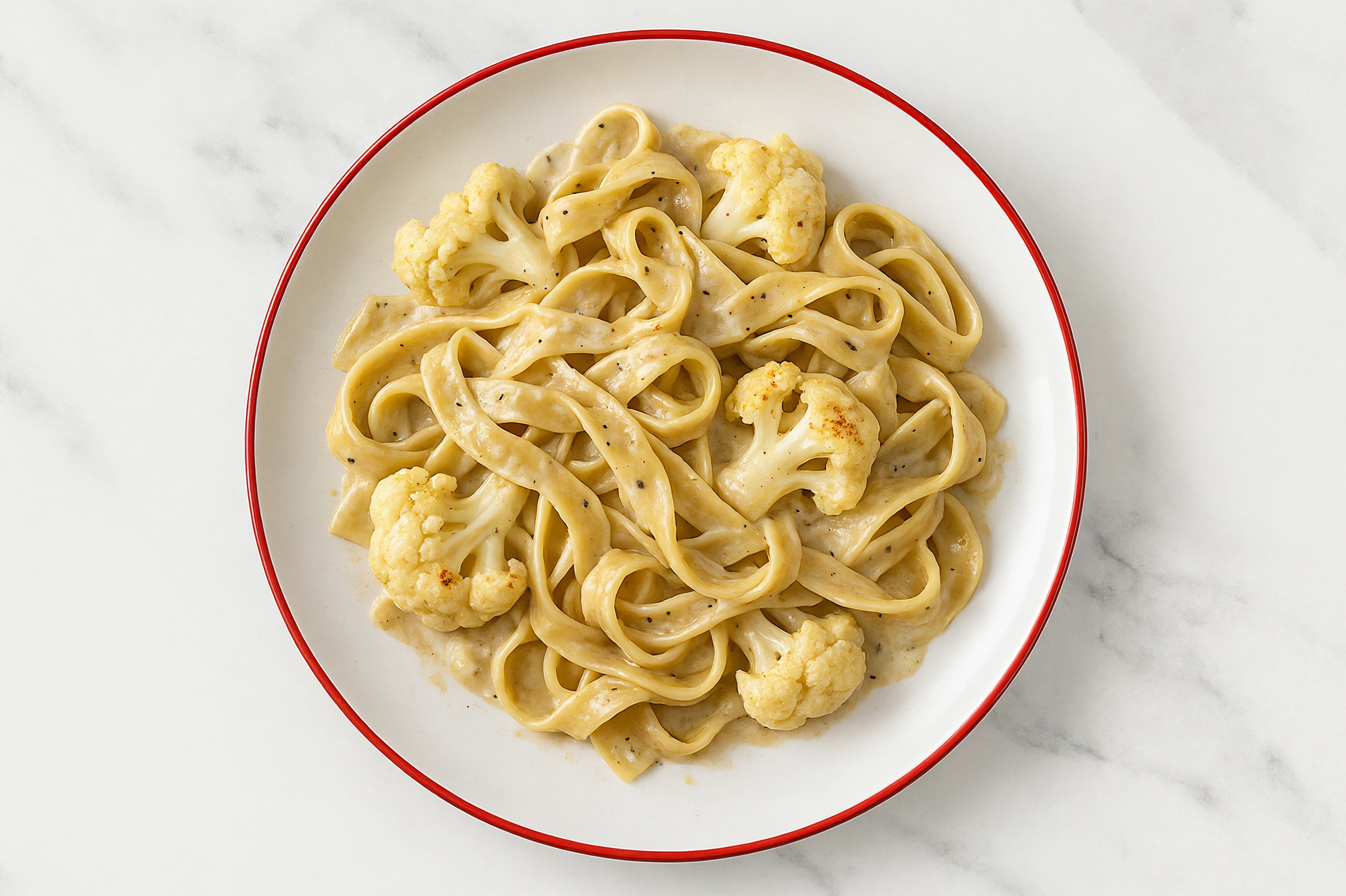 Truffle Egg Tagliatelle Pasta with Cauliflower