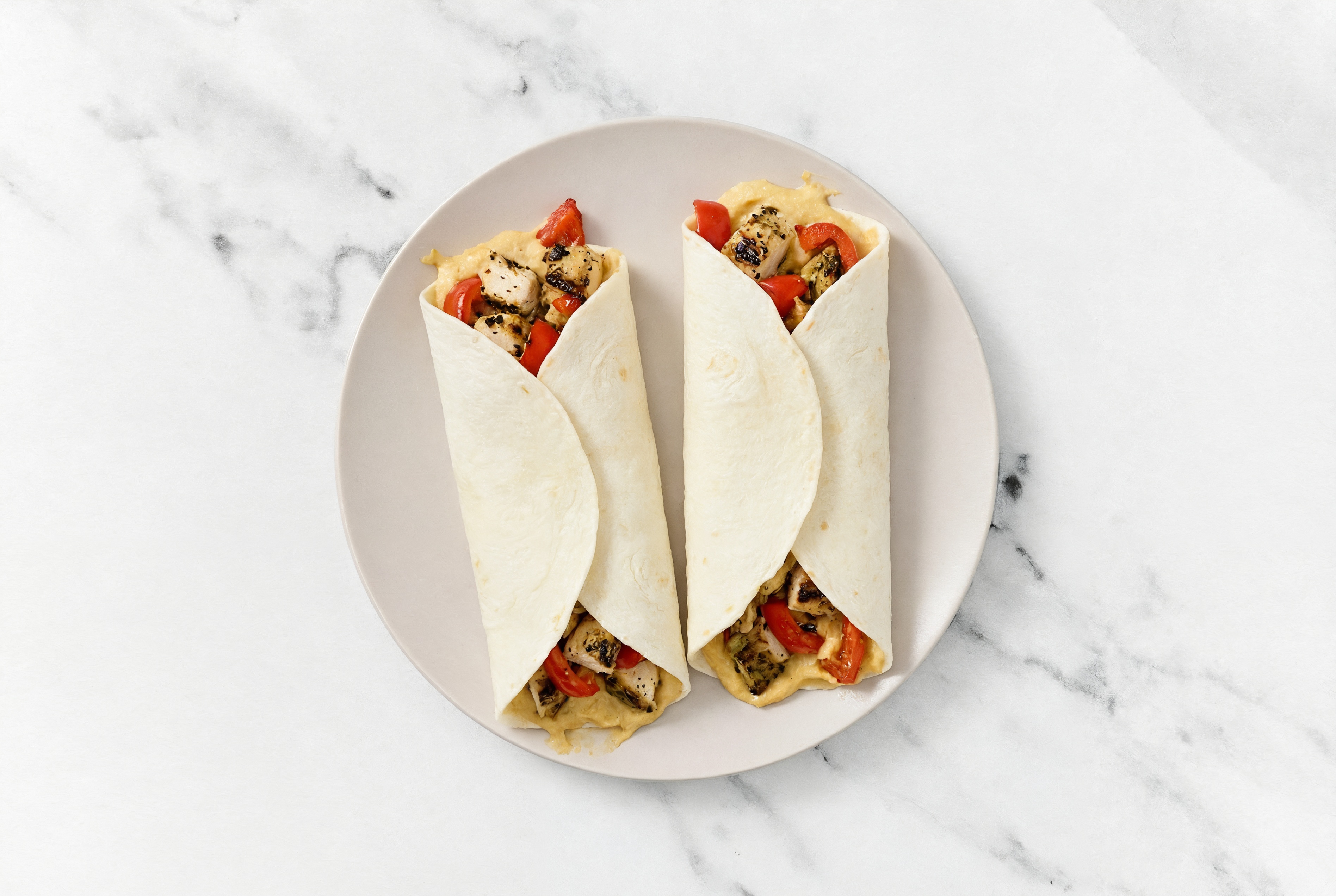 Lemony Mediterranean Grilled Chicken Breast French Onion Hummus Protein Wrap