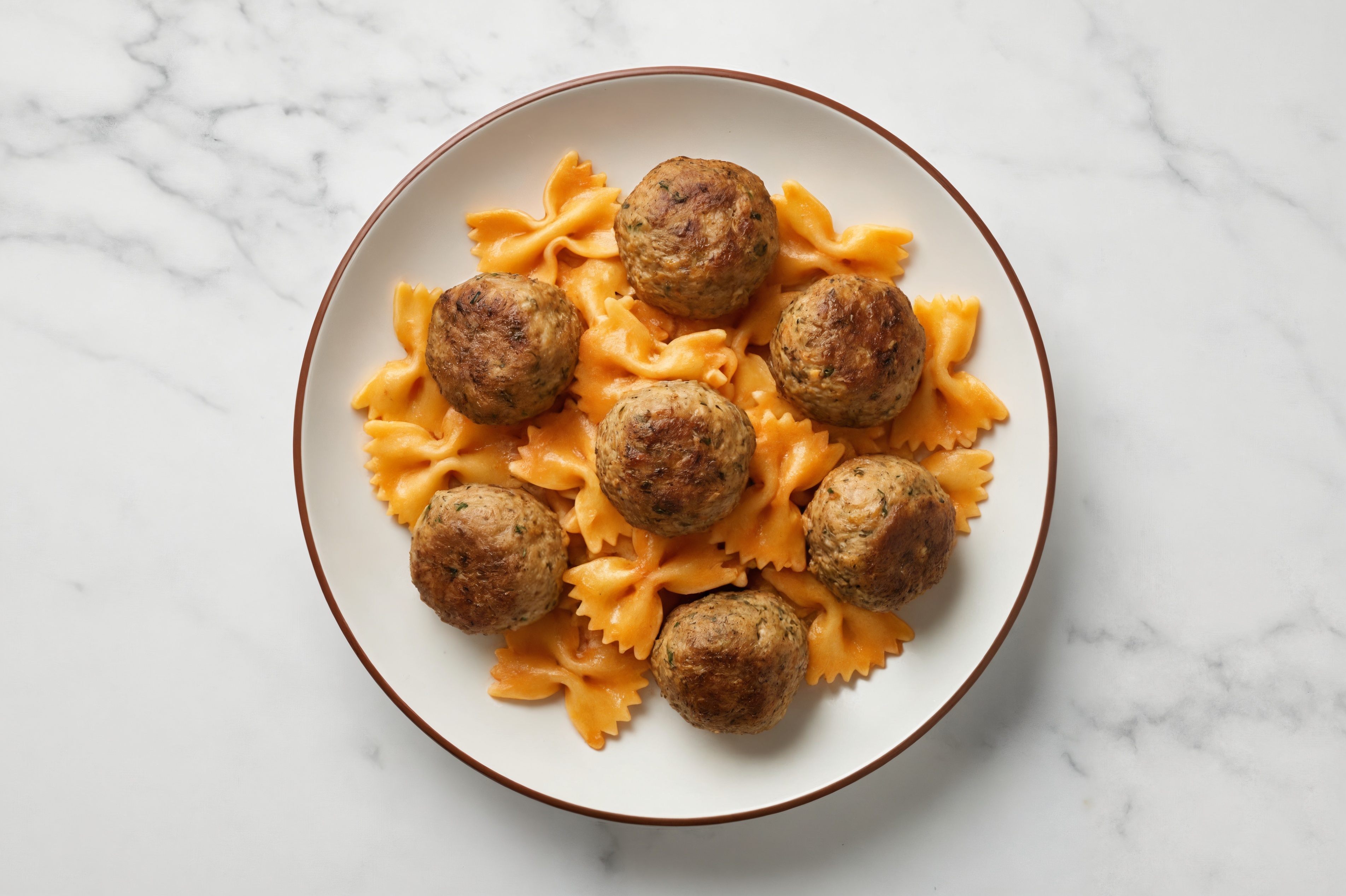 Vodka Sauce Bowtie Pasta with Meatballs