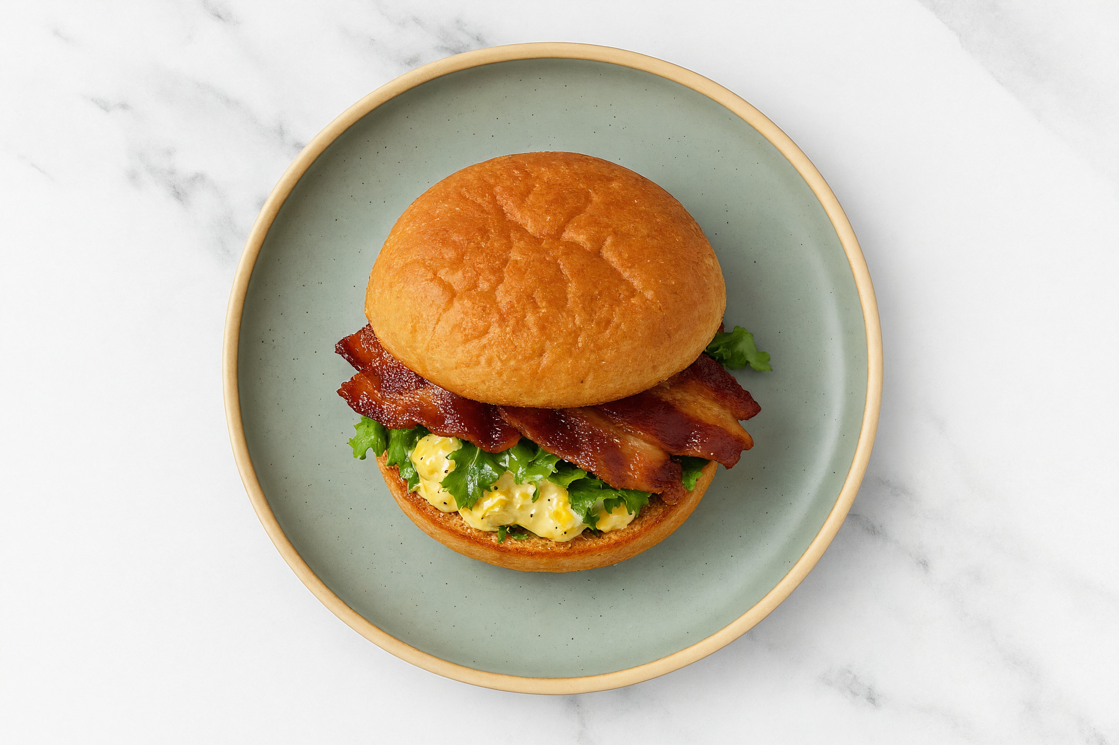 Street Corn Smoked Bacon Sandwich with Spring Mix on Gluten-Free Buns