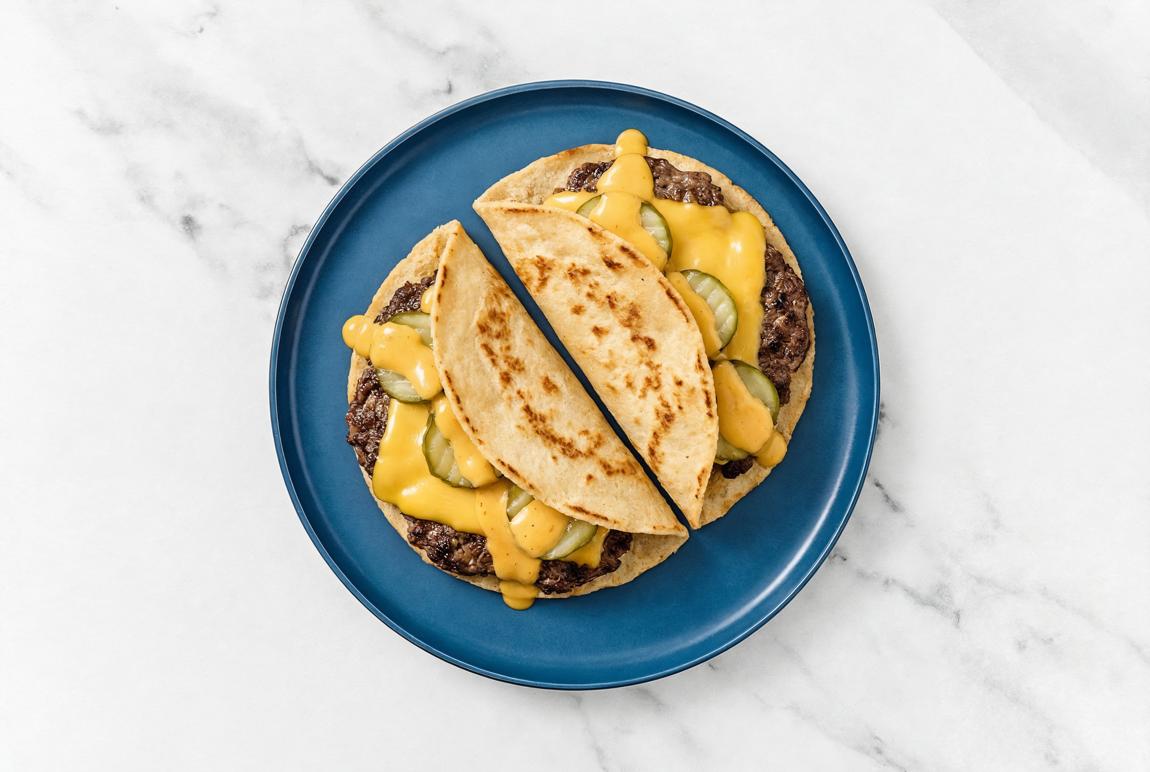 Grilled Smashed-Burger Collision Taco with Wagyu Beef Patties