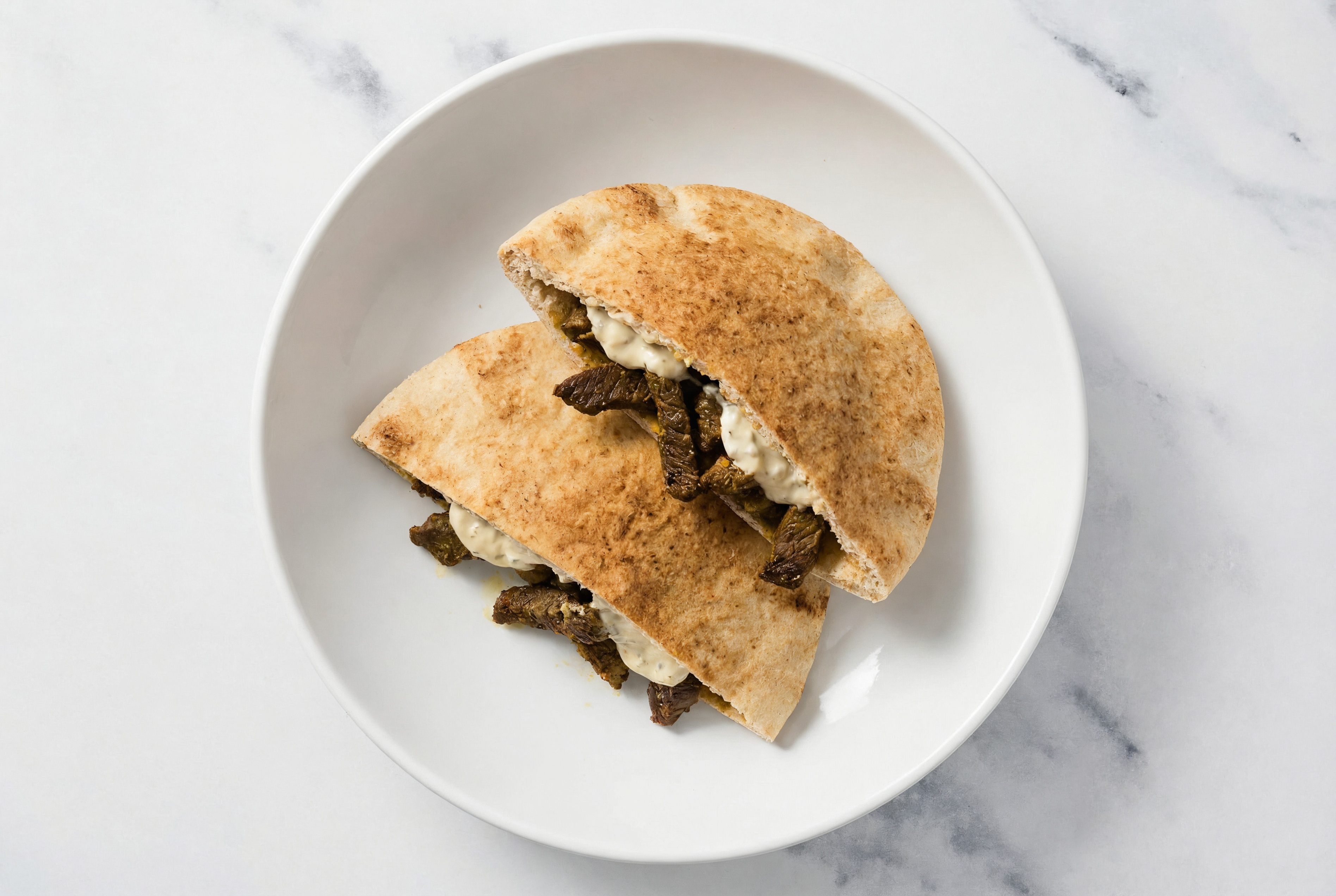 Curry Beef + Homemade Hummus Traditional Pita Pocket