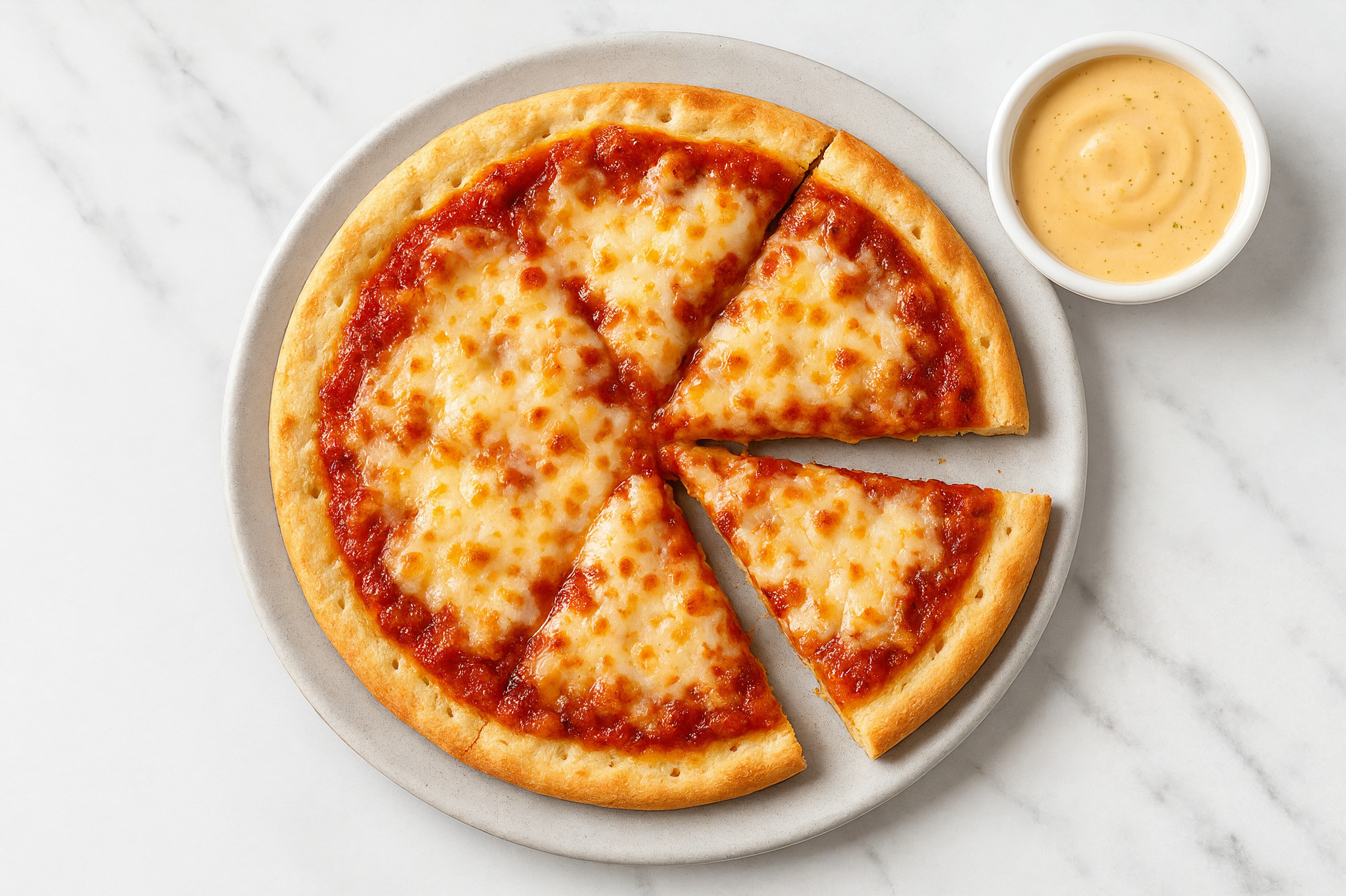 GF Margherita Pizza + Buffalo Ranch Dipping Sauce