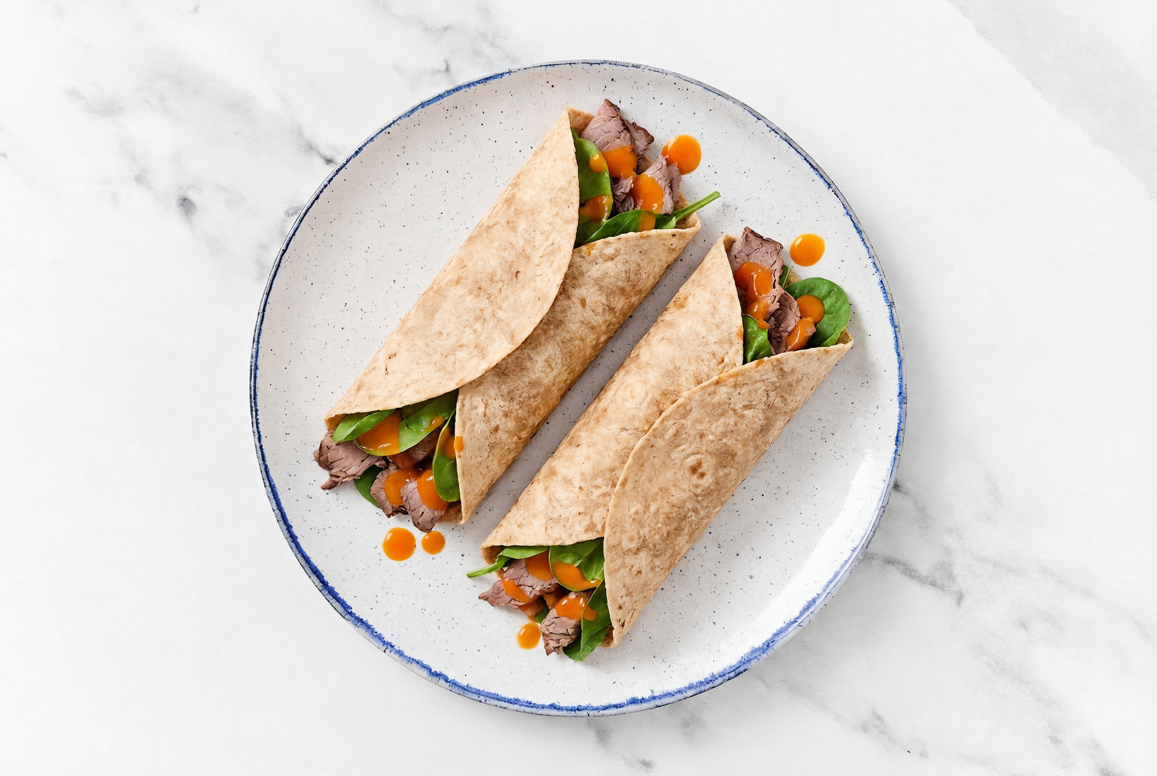  Buffalo Roast Beef Wrap with Baby Spinach
