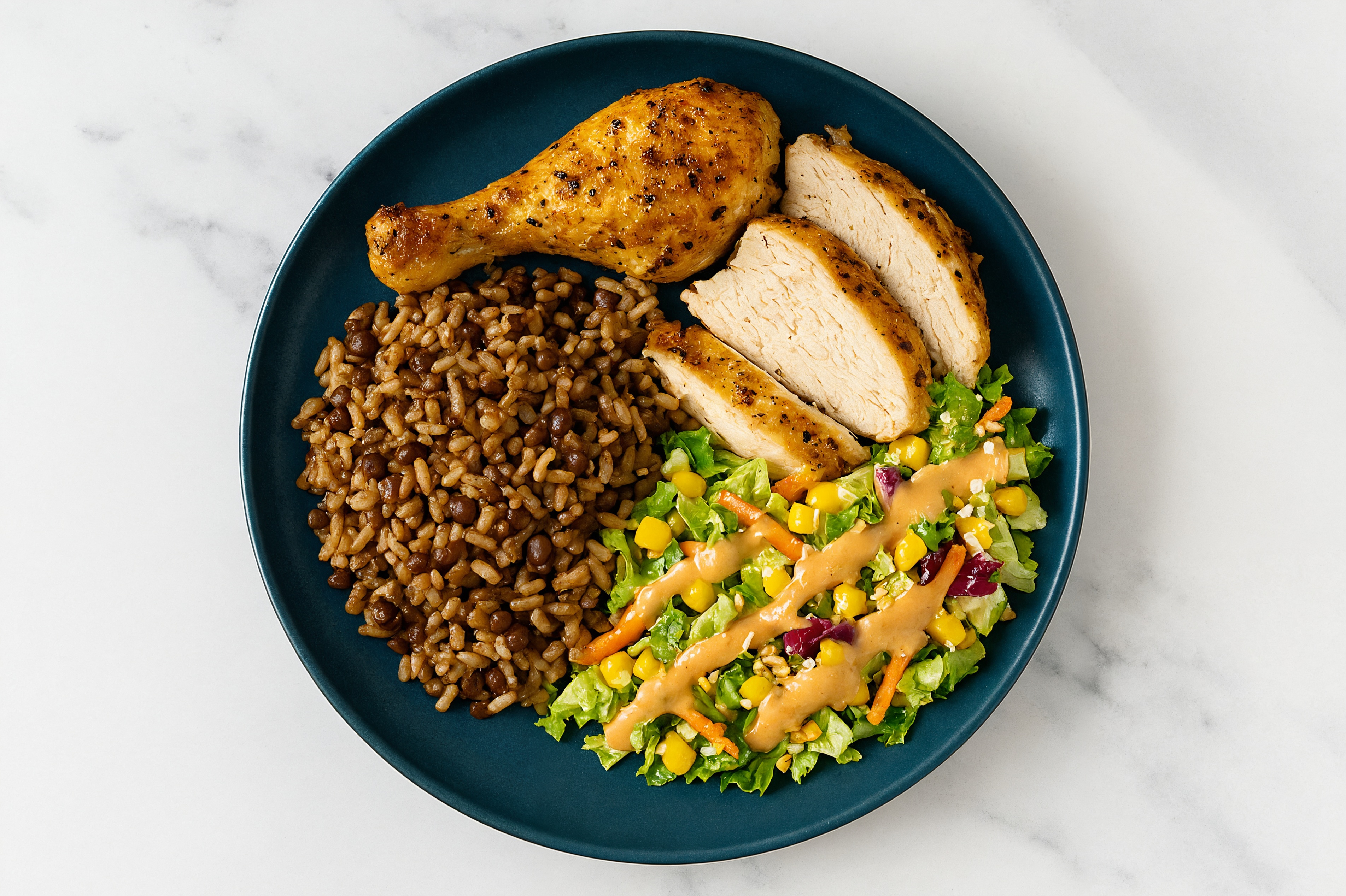 Juicy Lemon Pepper Chicken + Street Corn Chopped Salad