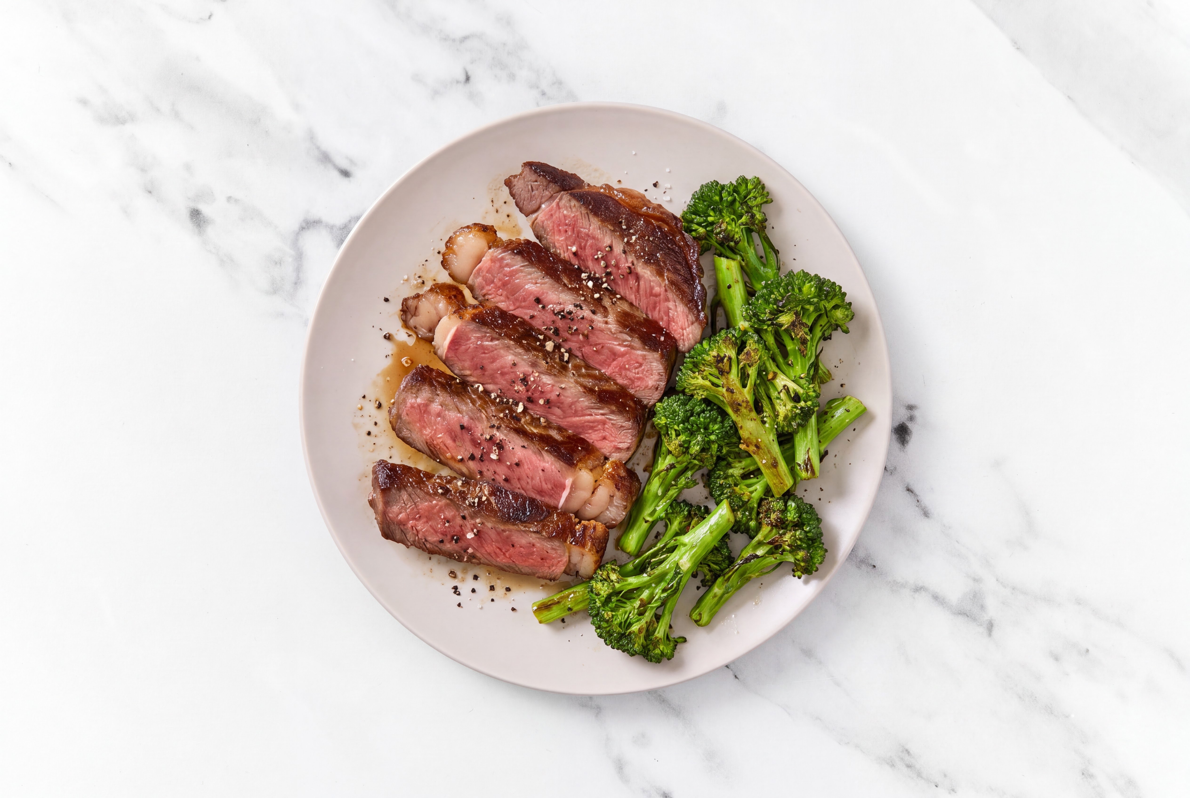 Seared Wagyu Ribeye Steak + Baby Broccoli