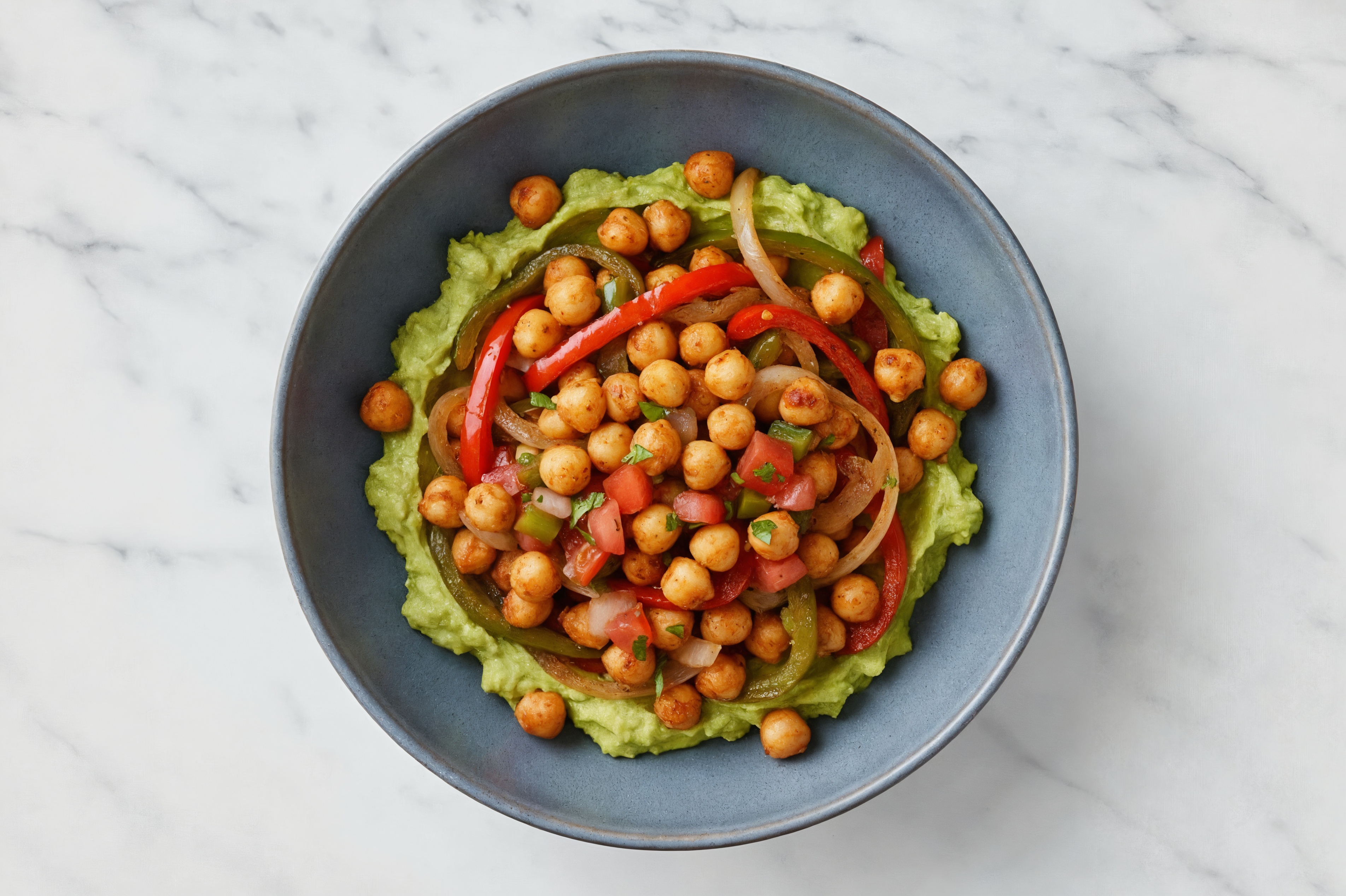 Fajita Chickpea + Extra Guacamole Bowl