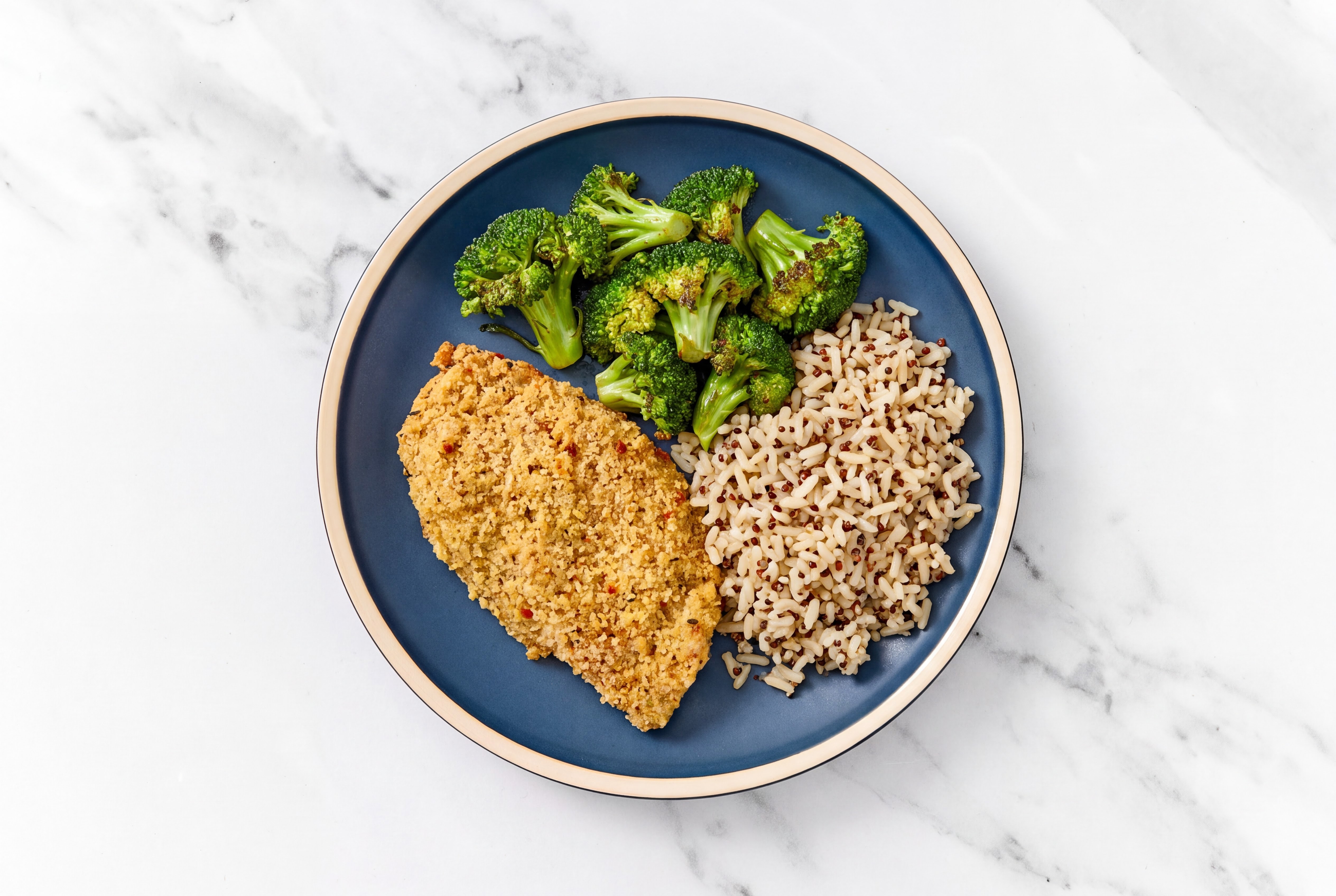 Parmesan Breaded Chicken Cutlet with Broccoli & Brown Rice