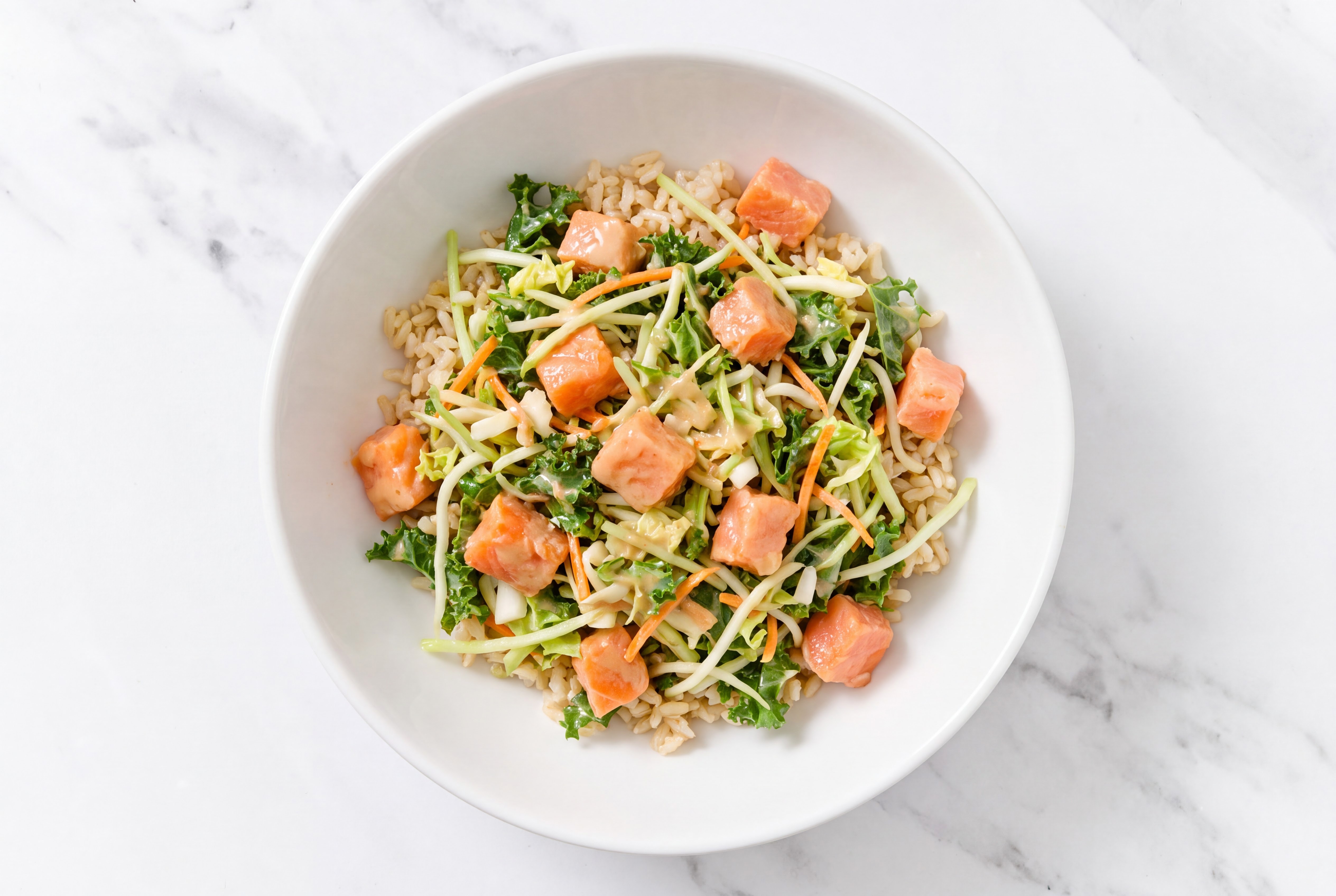 Super Gingery Ponzu Salmon Poké Rice Bowl