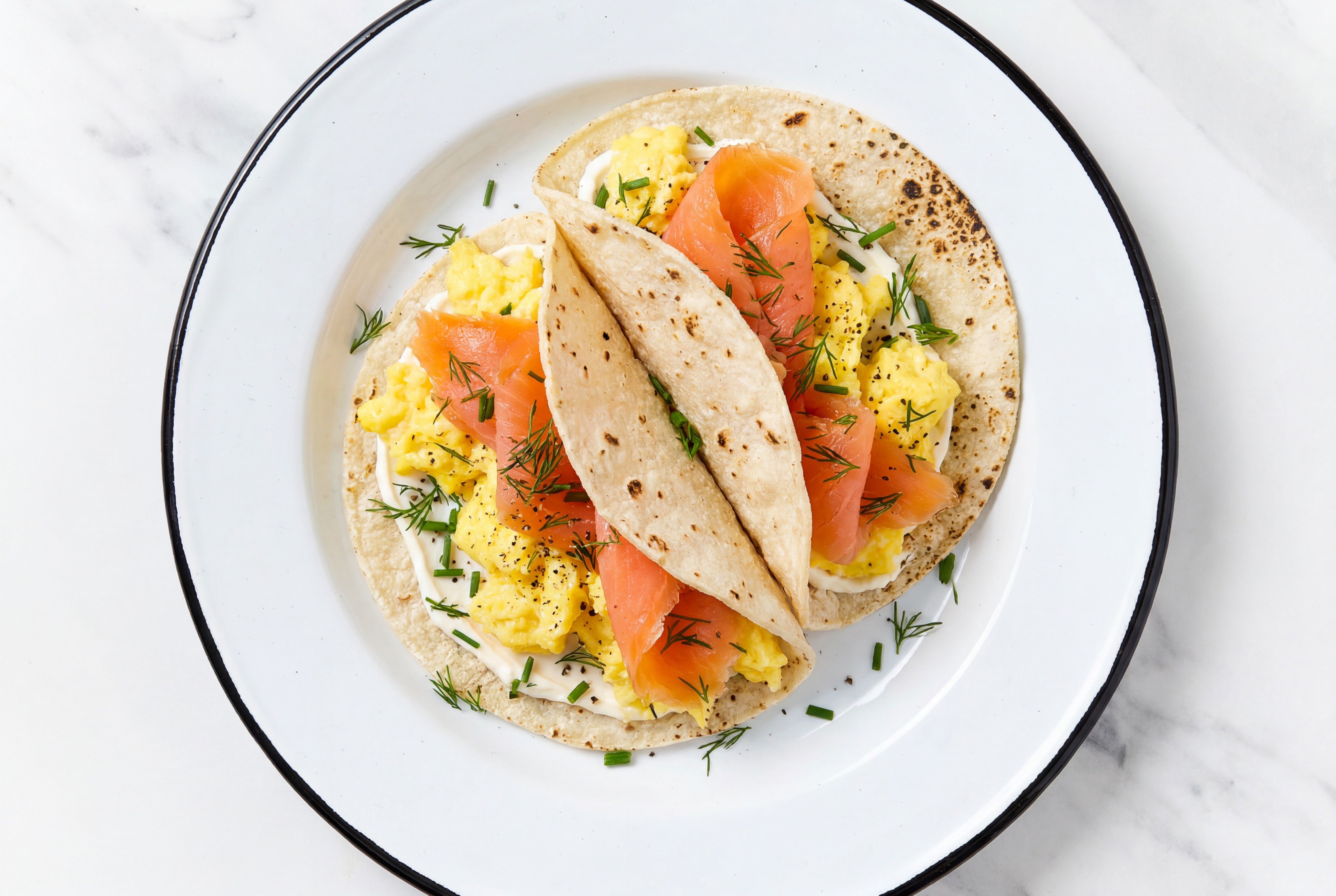 Herby Smoked Salmon + Egg Breakfast Tacos