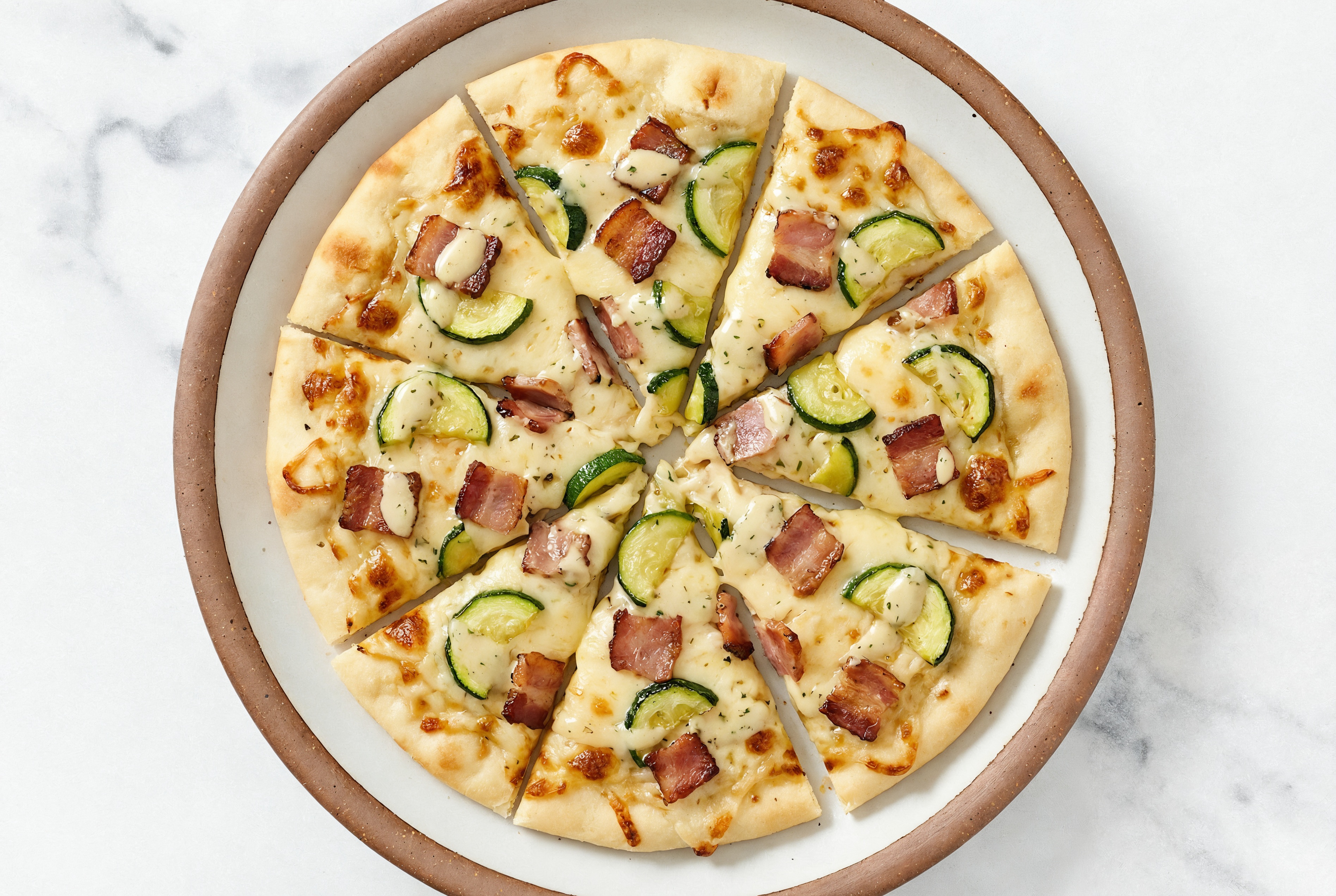 Artisanal Applewood Smoked Pork Bacon + Zucchini Gluten-Free Pizza Crusts
