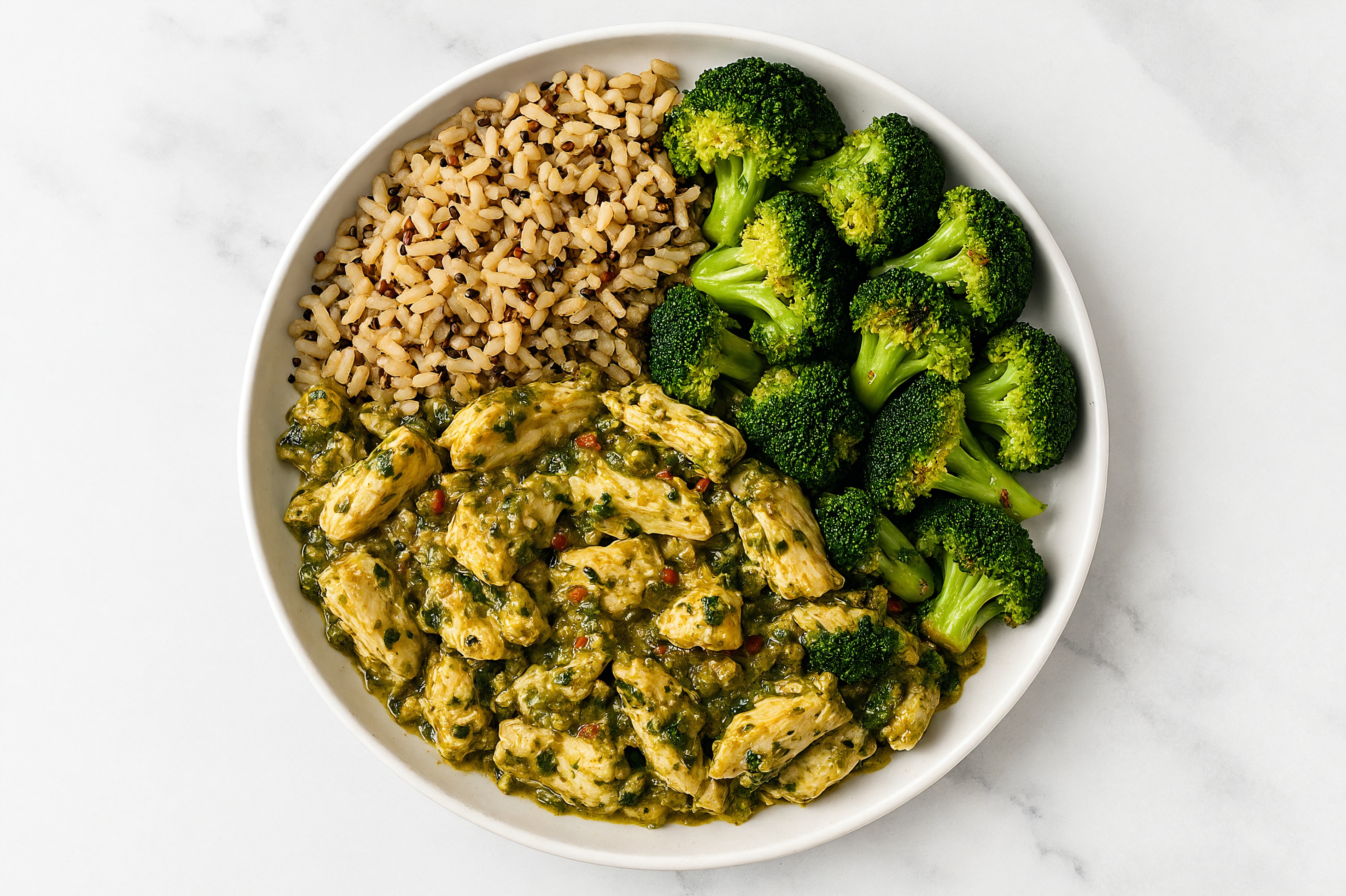  Cilantro Lime Chicken + Brown Rice with Broccoli Florets