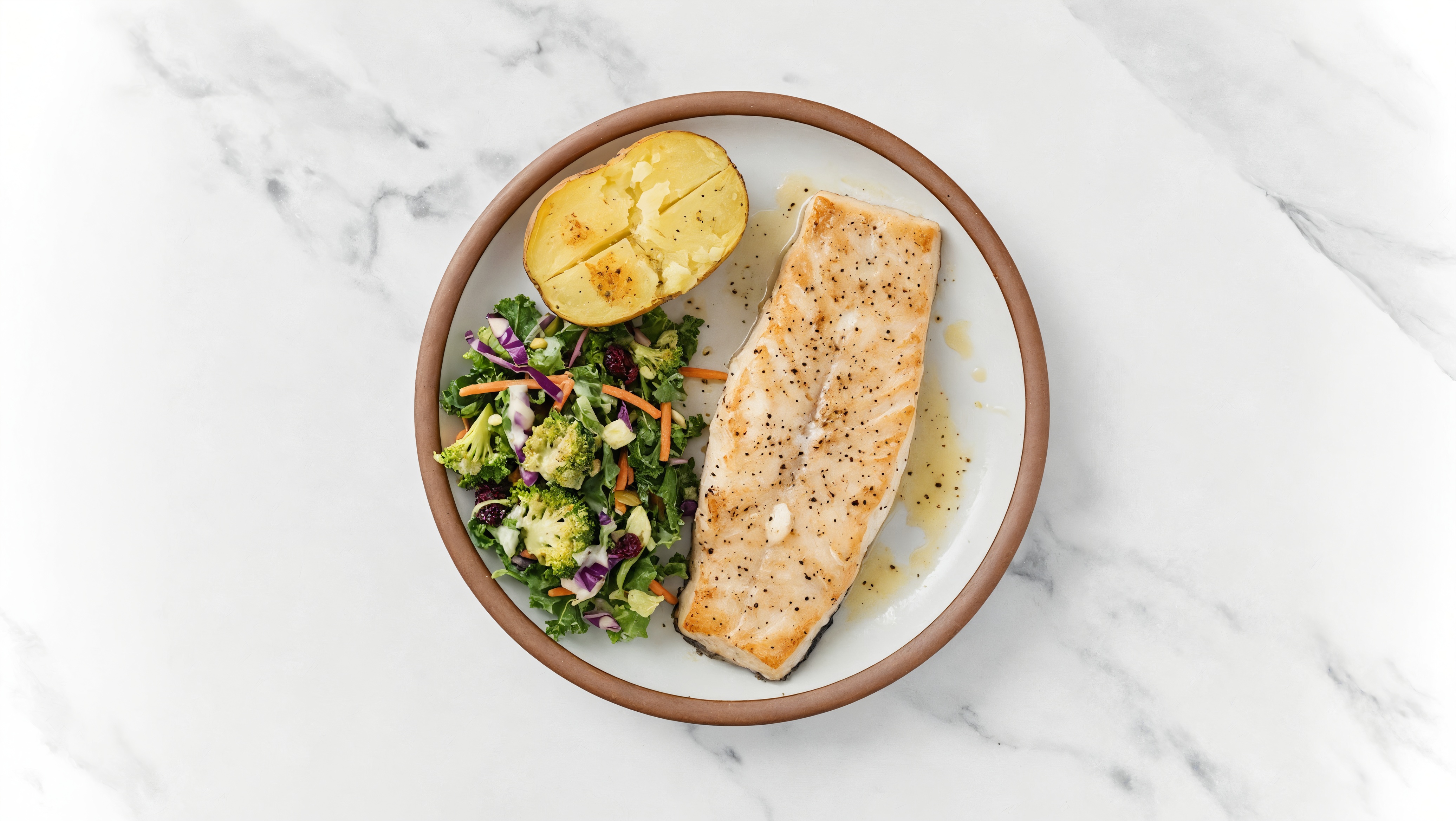 Roasted Honey Herb Steelhead Trout with Chopped Salad with Sweet Kale Salad Kit