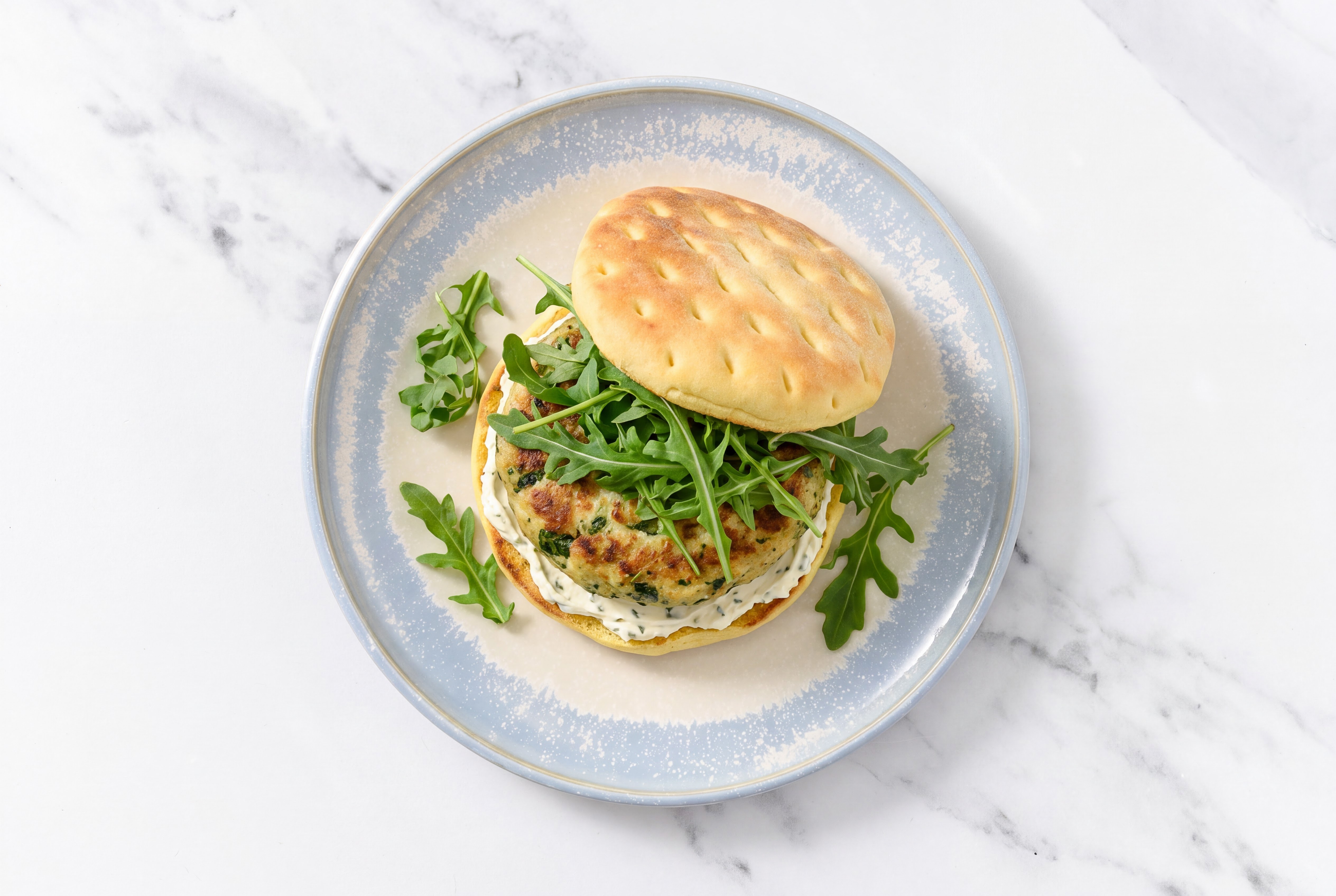 Hearty Herby Feta Turkey Burger