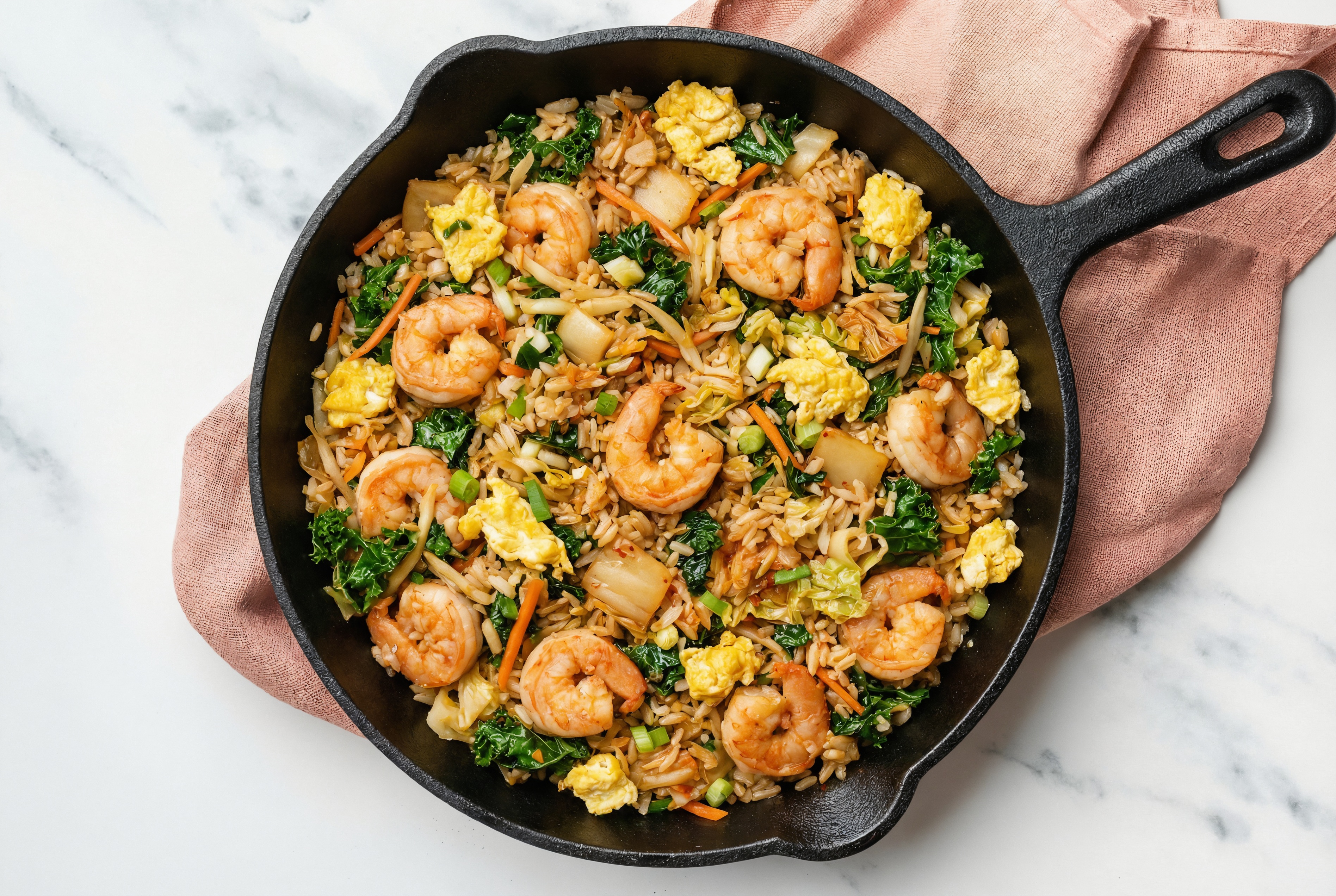 Kimchi Shrimp Fried Bone Broth Rice