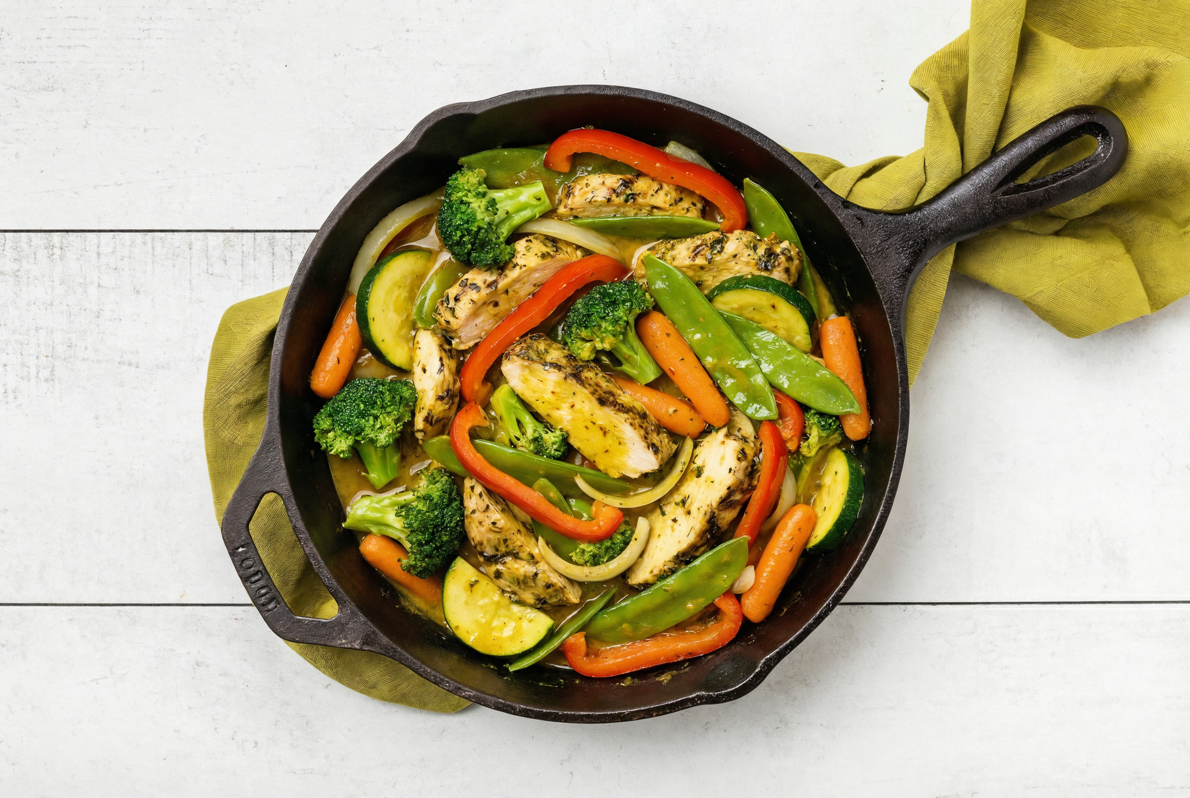 Coconut Curry Mediterranean Grilled Chicken Breast + 7-Veggie Stir-Fry
