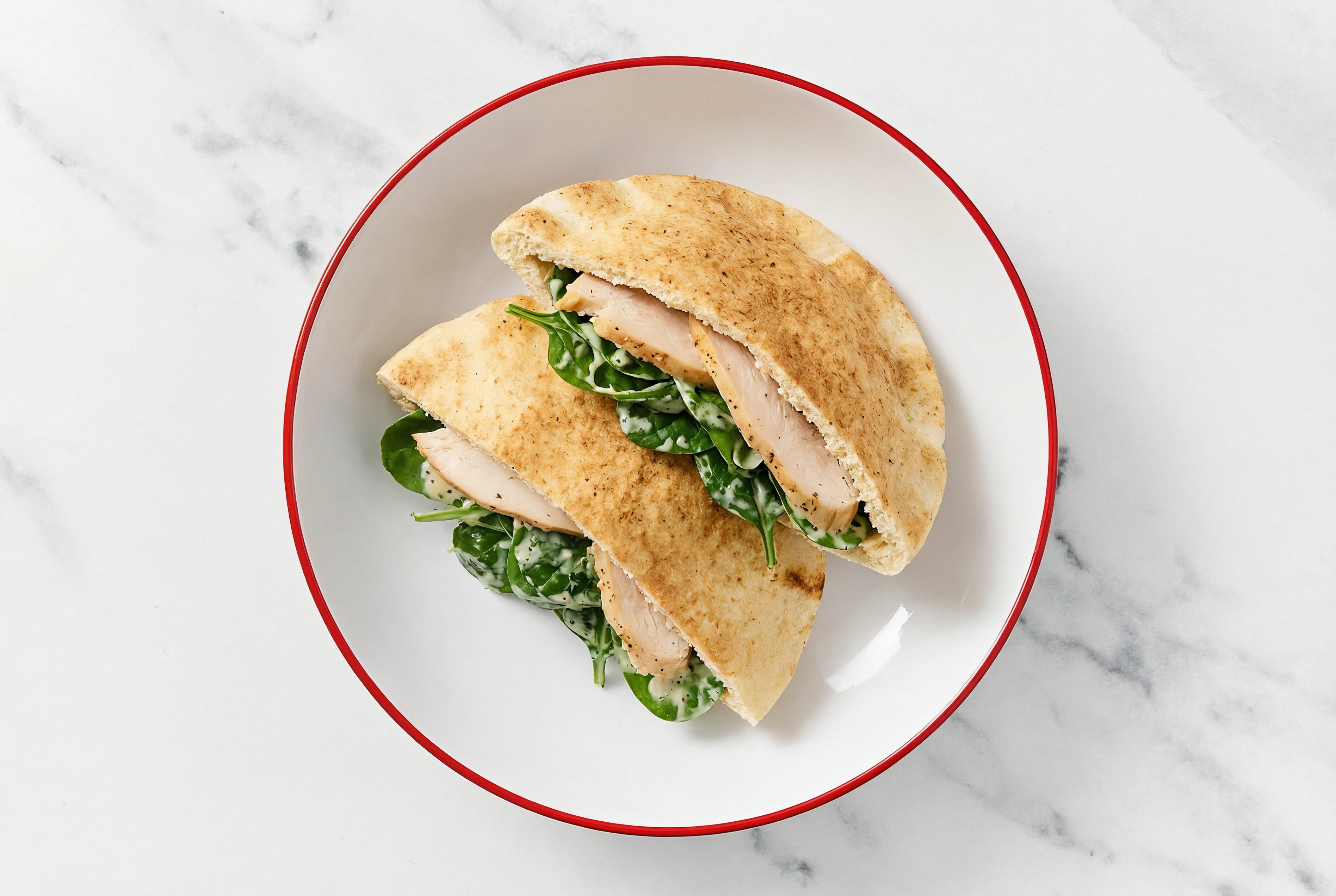 Chicken Spinach Caesar Traditional Pita Sandwich