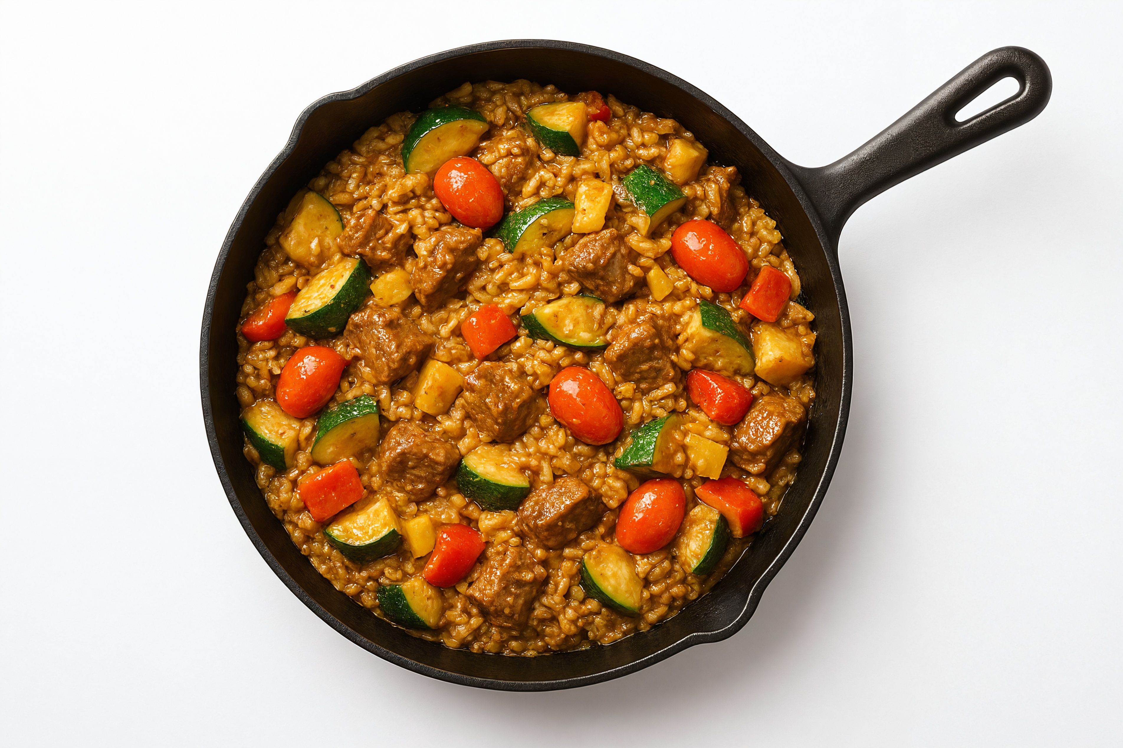 Herby Thai Peanut Squash + Bison Stew Meat Stir-Fry