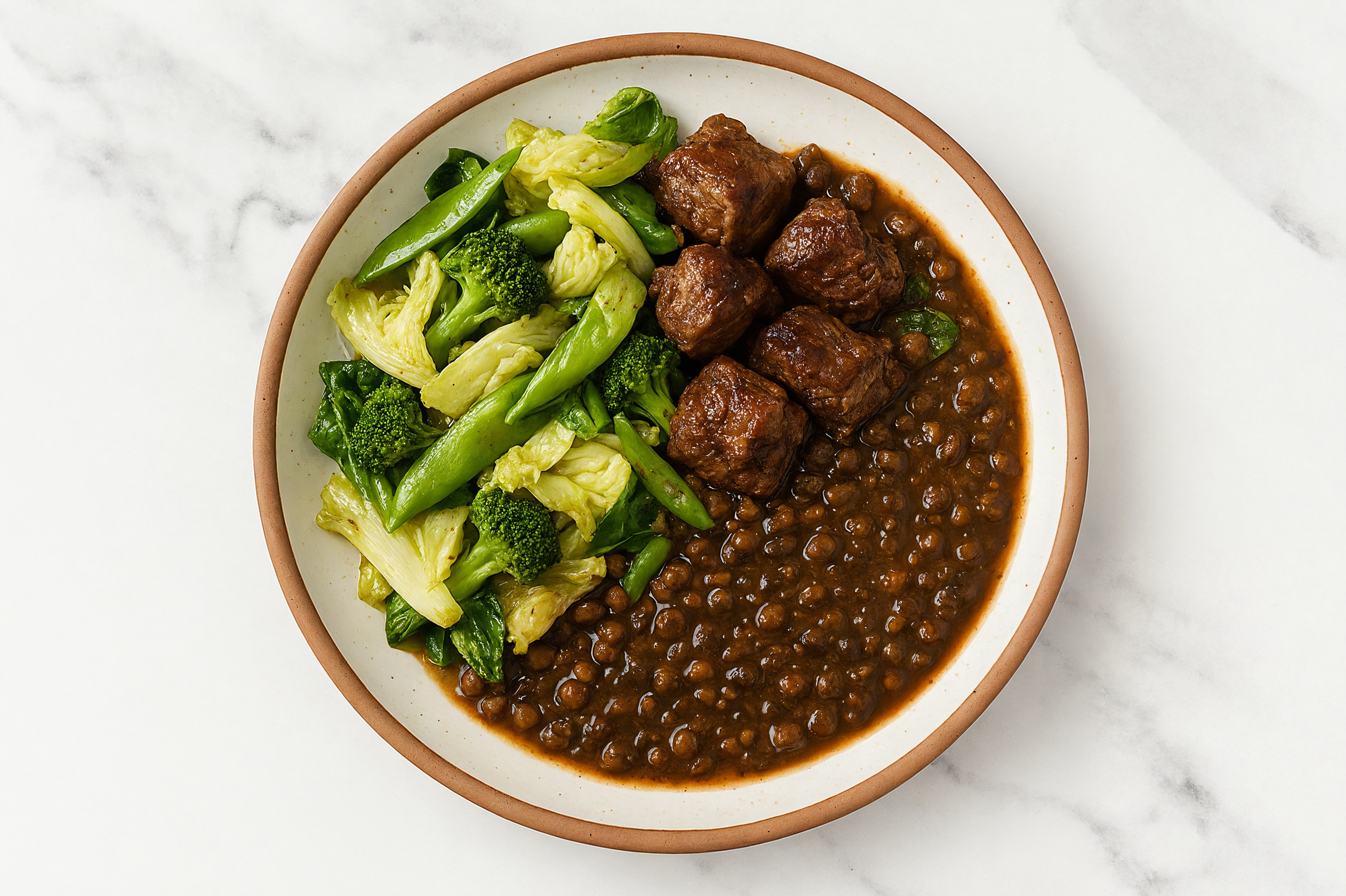 Everyday Lamb 'n Lentil Curry + Bok Choy Stir-Fry