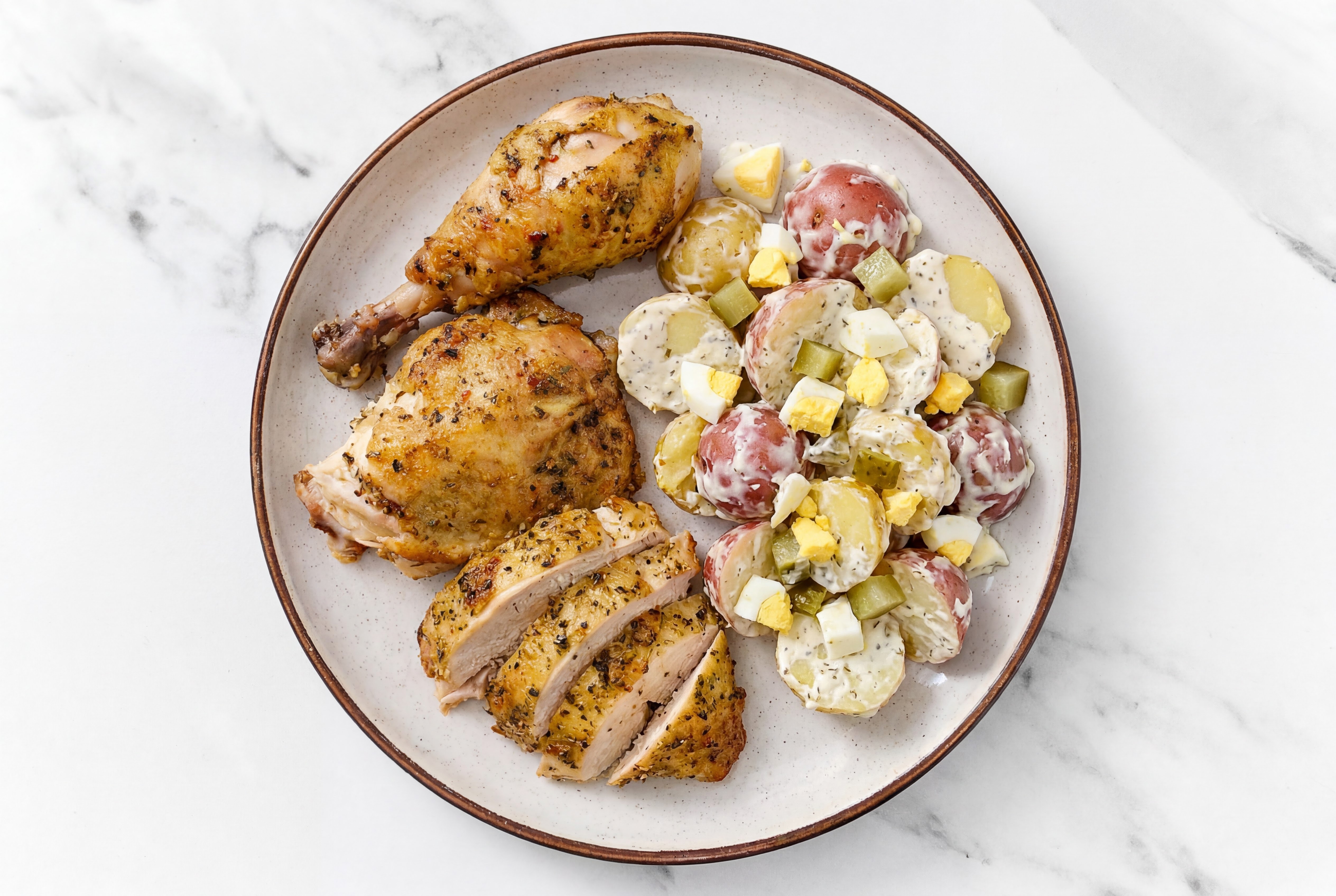 Roasted Chicken + Classic Potato Salad with Vegan Ranch Dressing