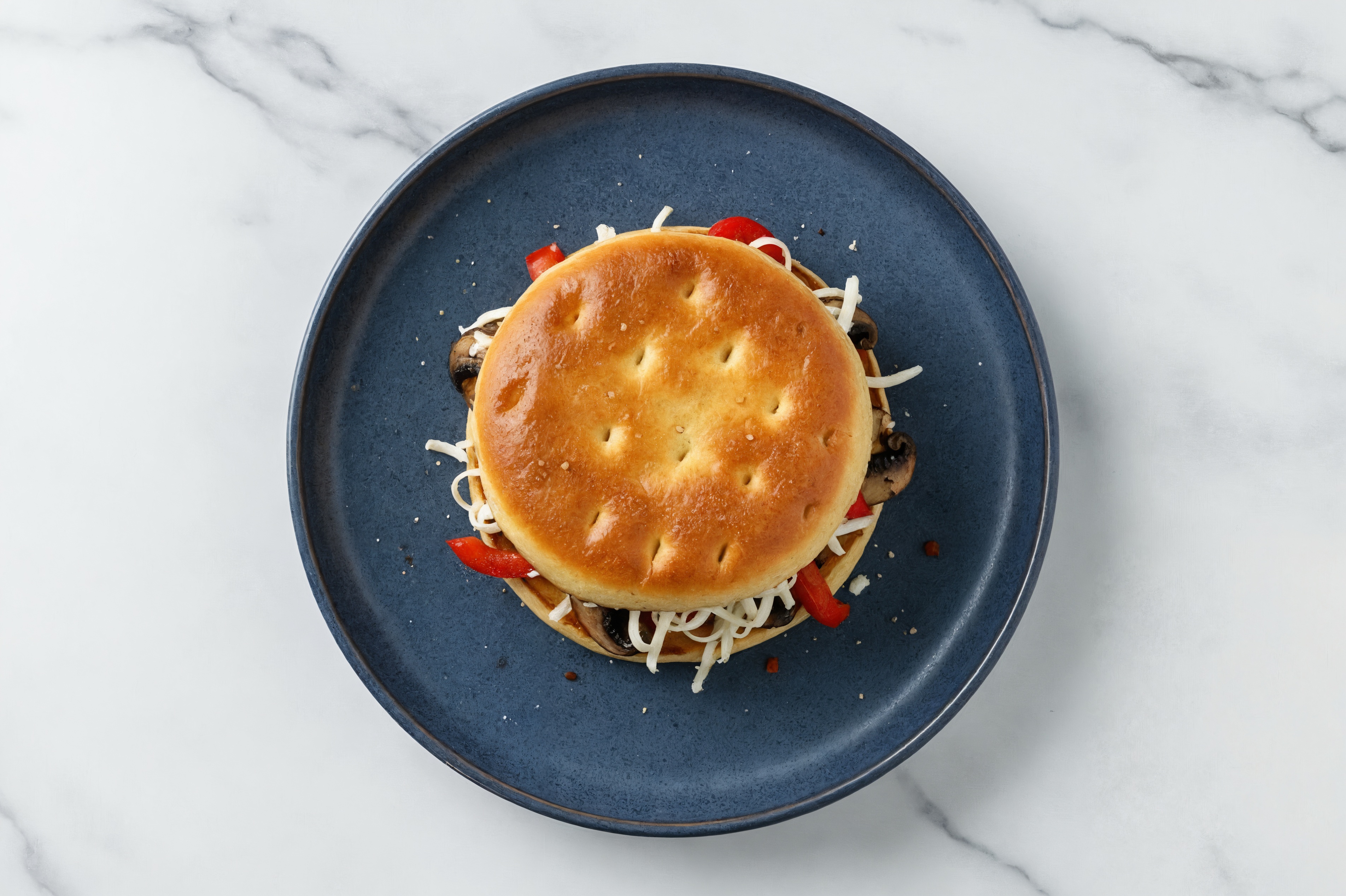 Herby Vegan Portabella Melt with Red Bell Pepper