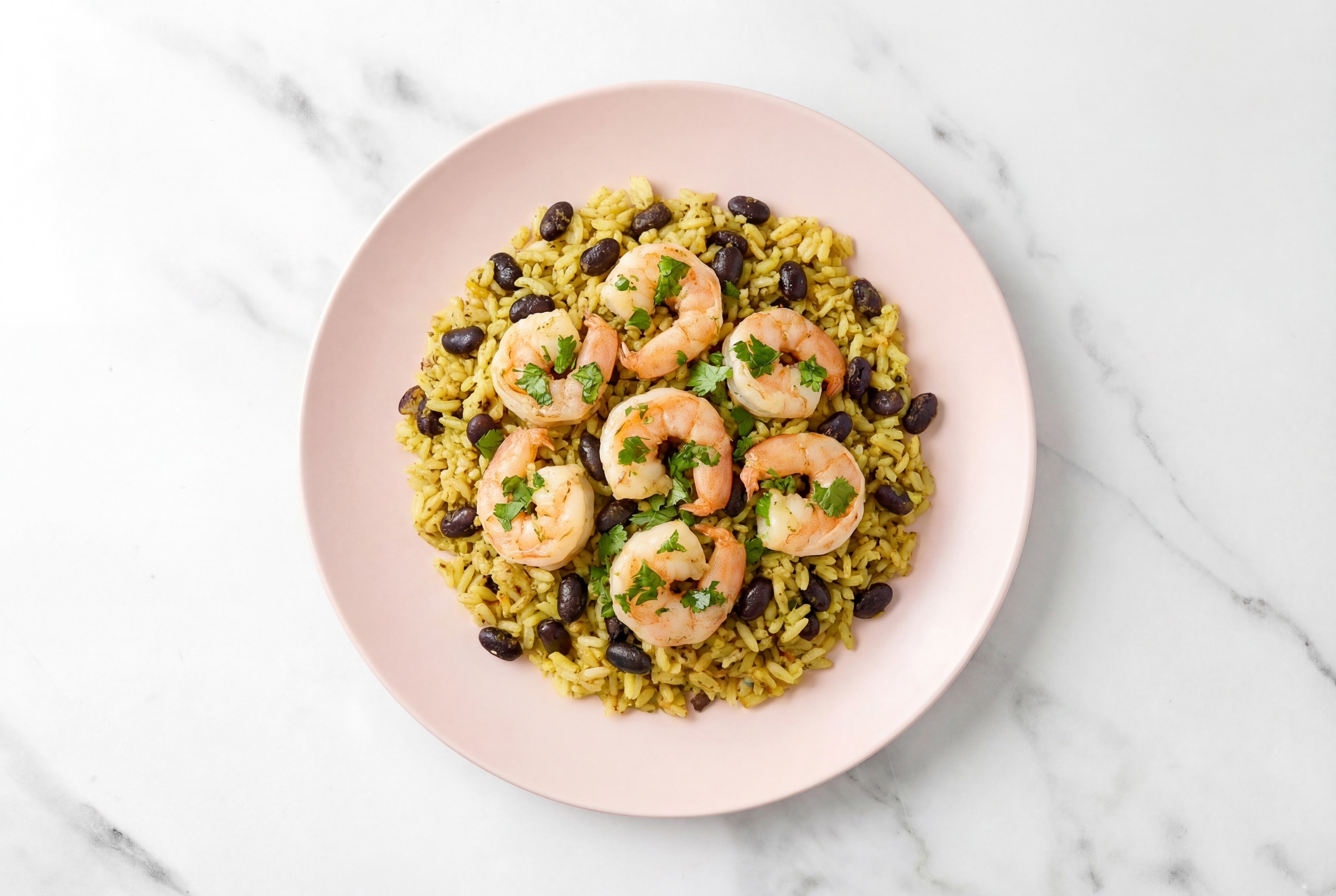 Zesty Cilantro Lime Shrimp + Rice with Beans
