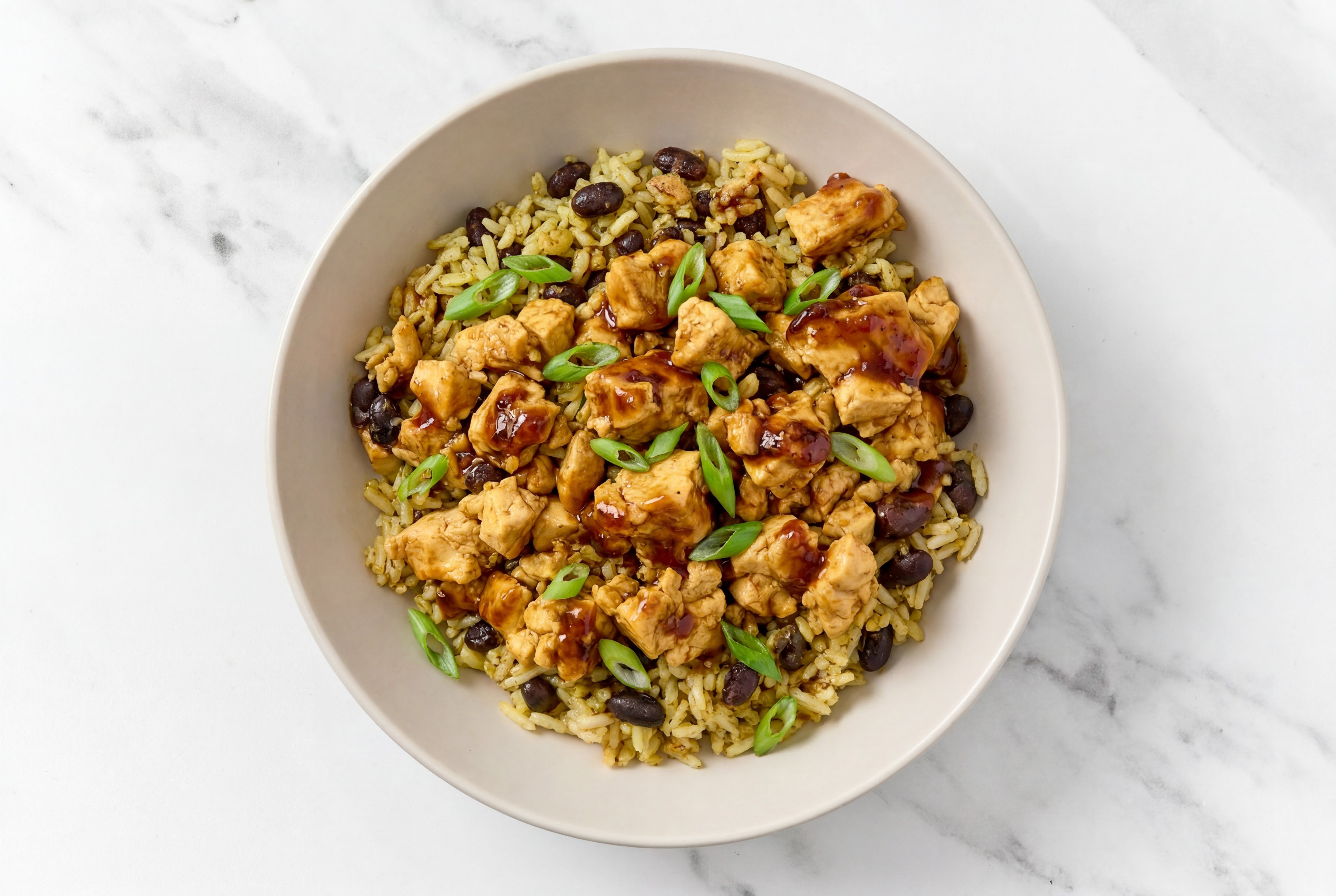5-Minute Teriyaki Tofu + Rice with Beans