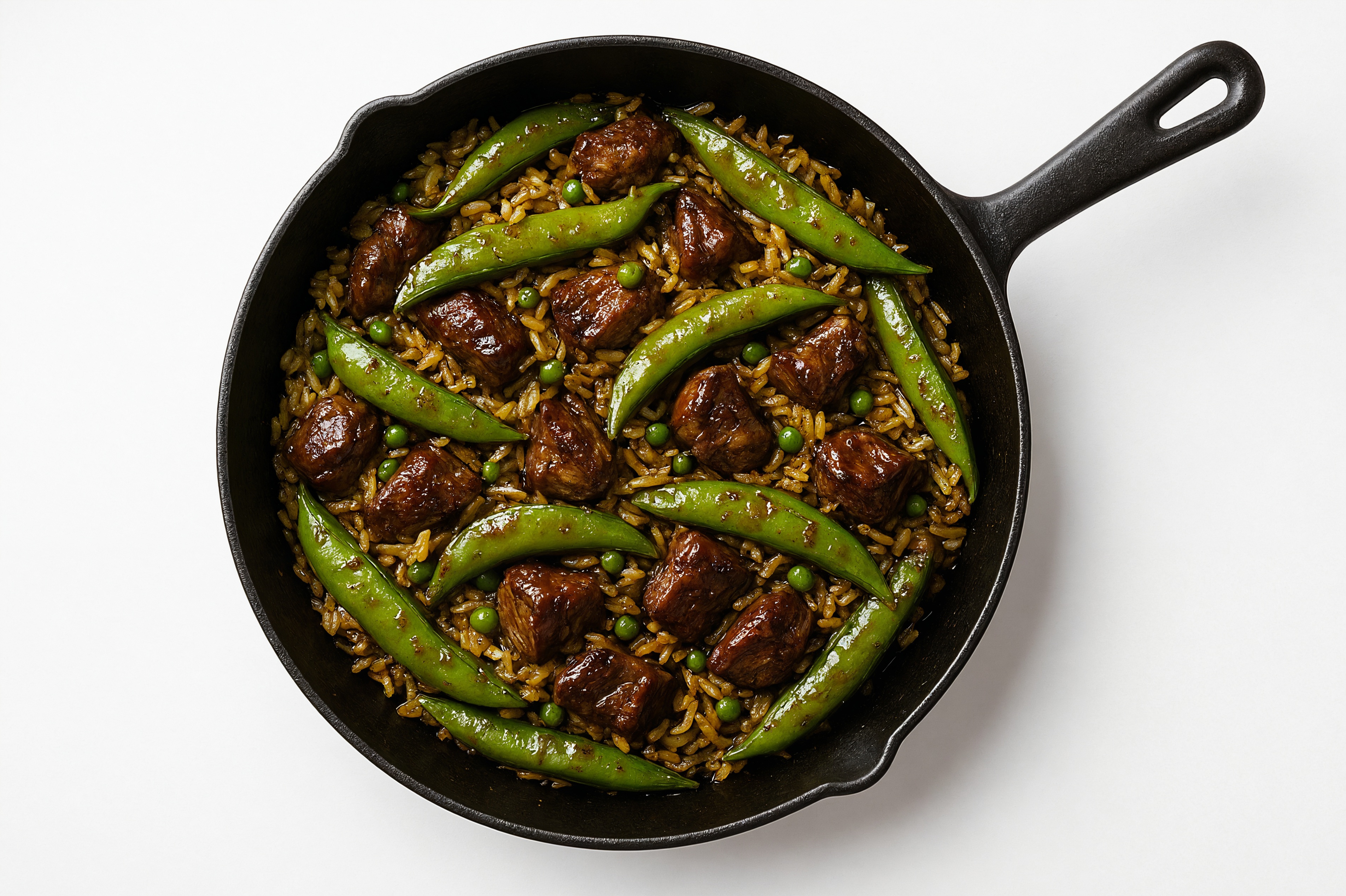 Japanese Bbq Pea Snap + Lamb Stir-Fry with Seasoned Jasmine Rice