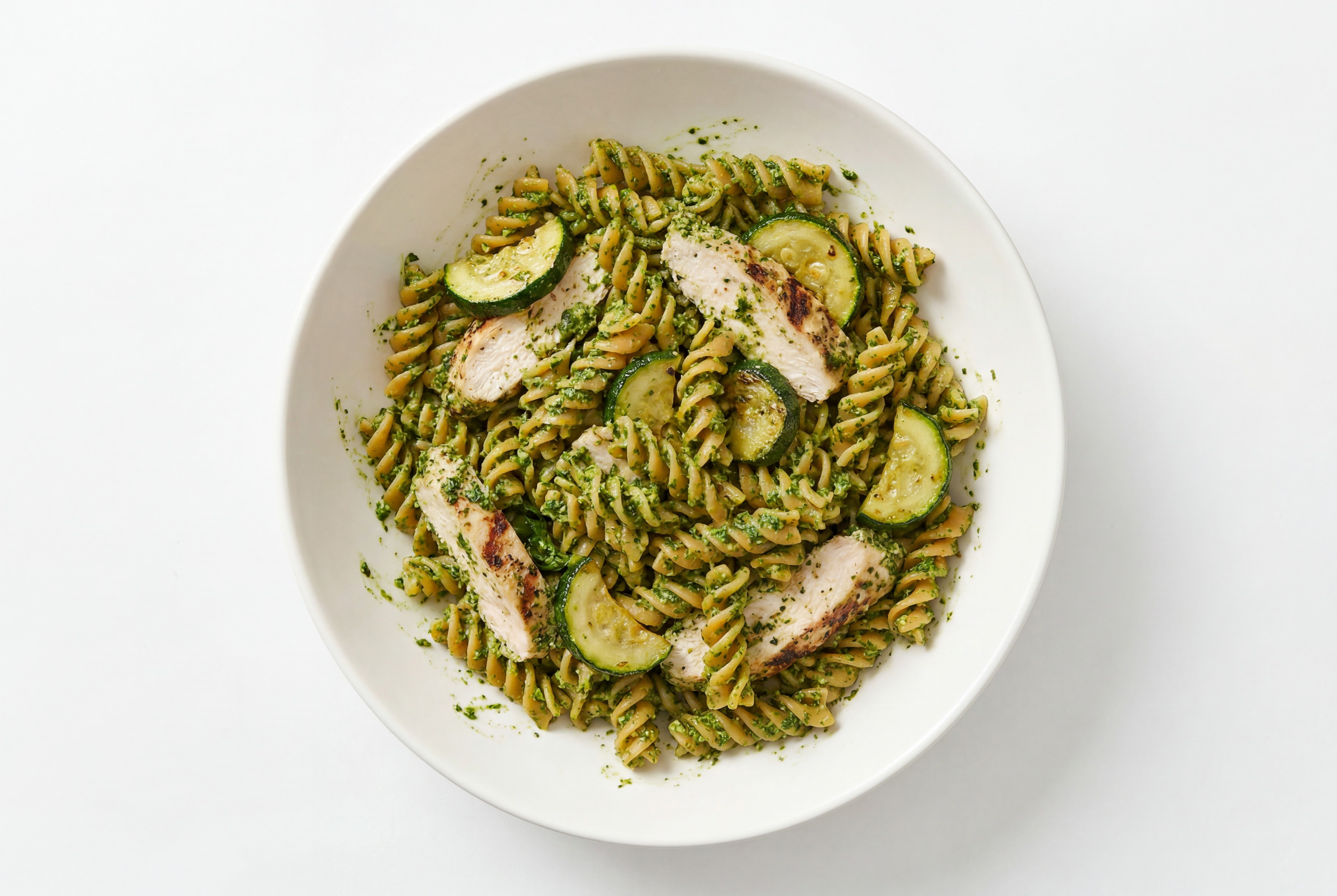Off The Grill Pesto Pasta with Mediterranean Grilled Chicken Breast