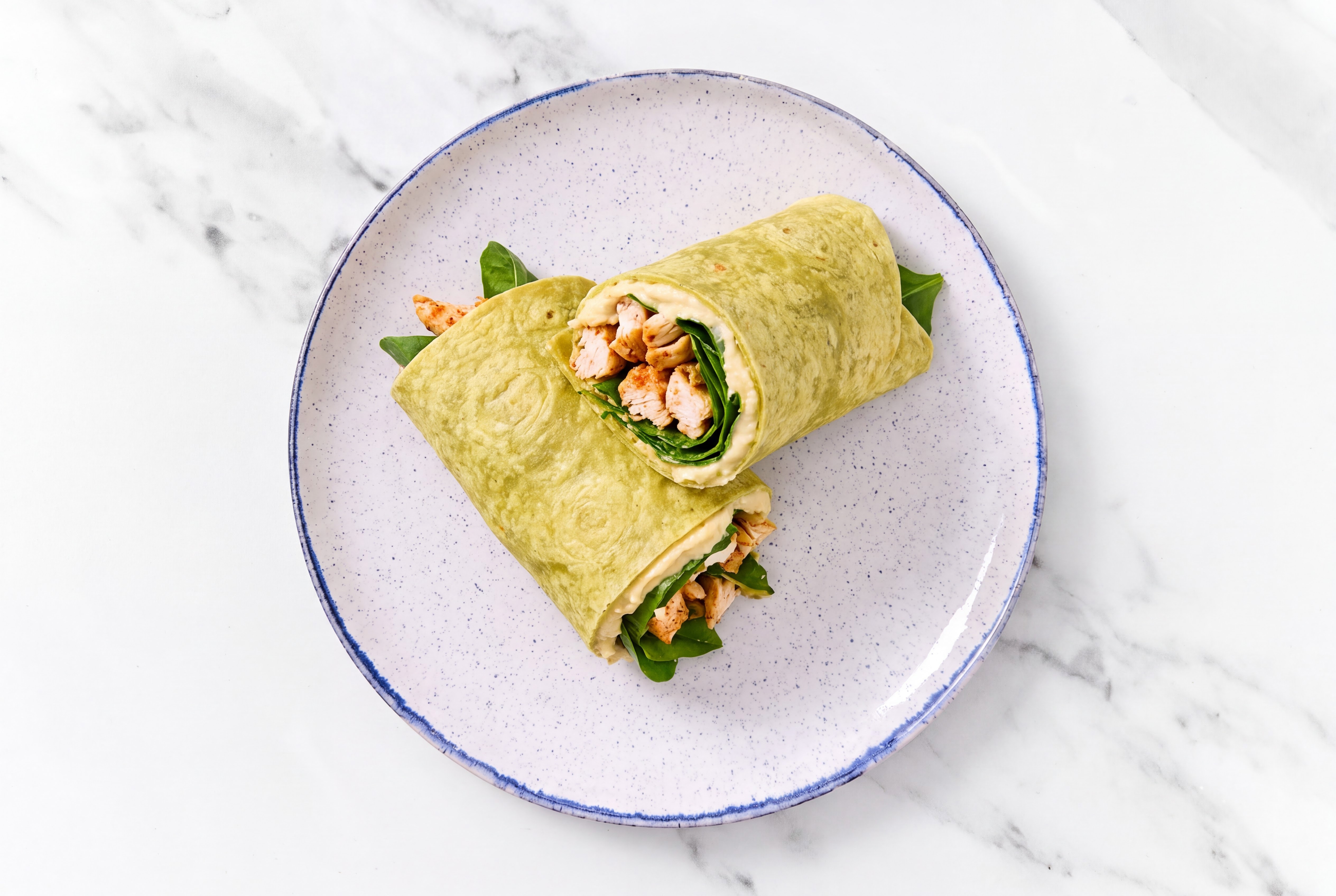 Lemony Lemon Garlic Hummus + Chile Chicken Wrap