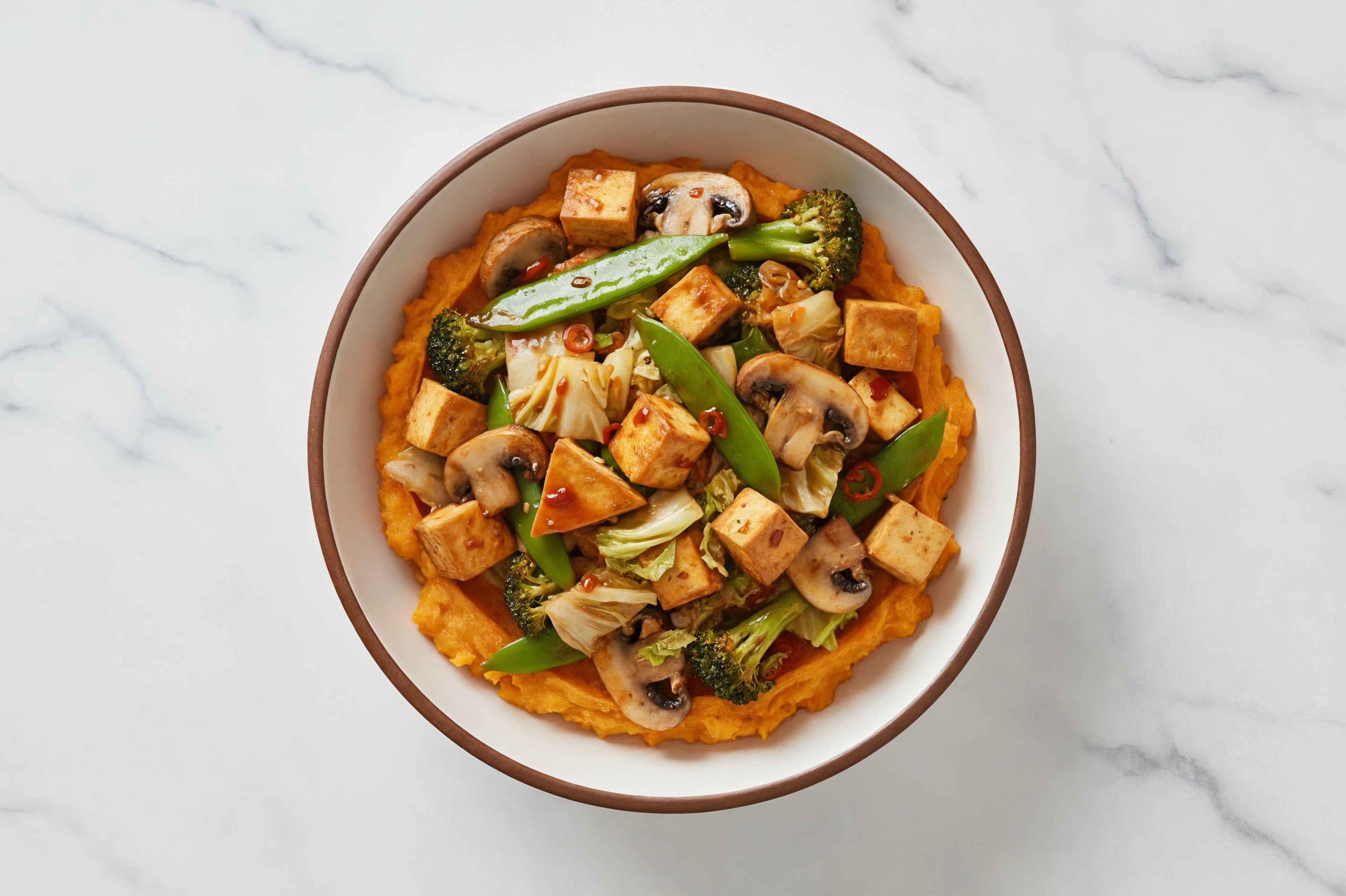 Sesame Ginger Extra Firm Tofu Mixed Veggie Bowl