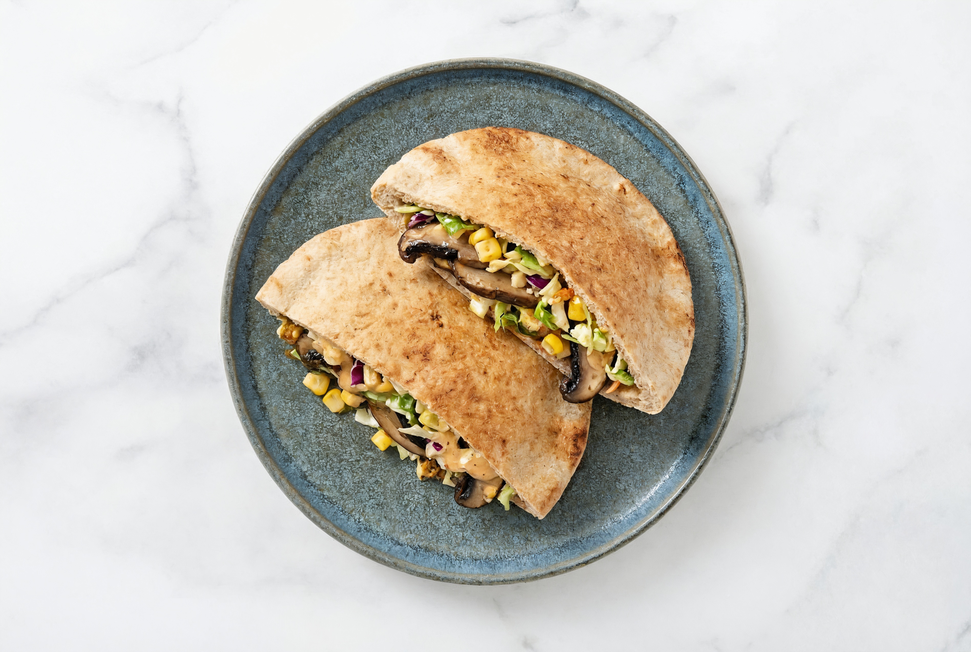 Street Corn Chopped Salad + Portabella Whole Grain Pita Pockets
