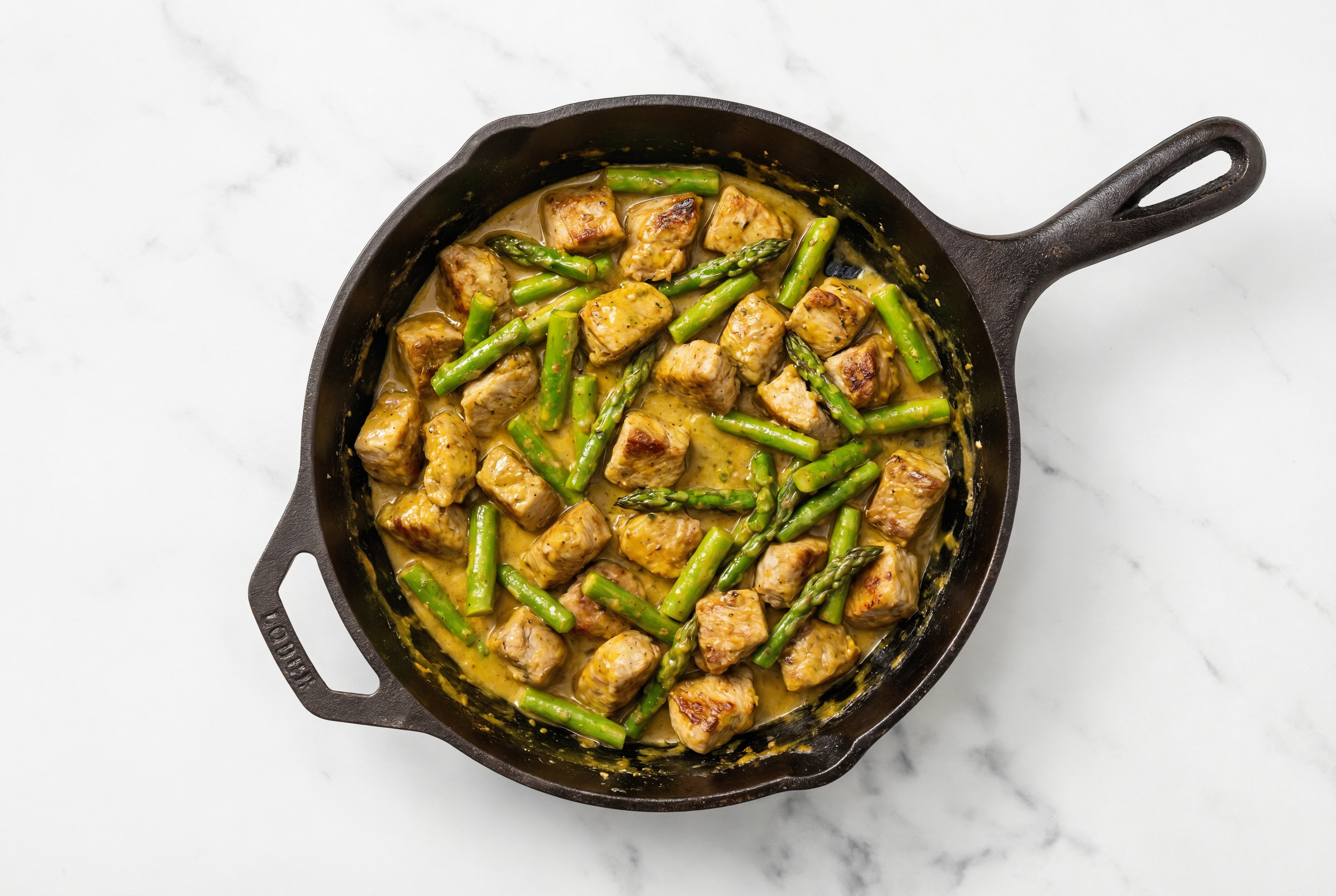 Coconut Curry Pork Chop Stir-Fry with Asparagus