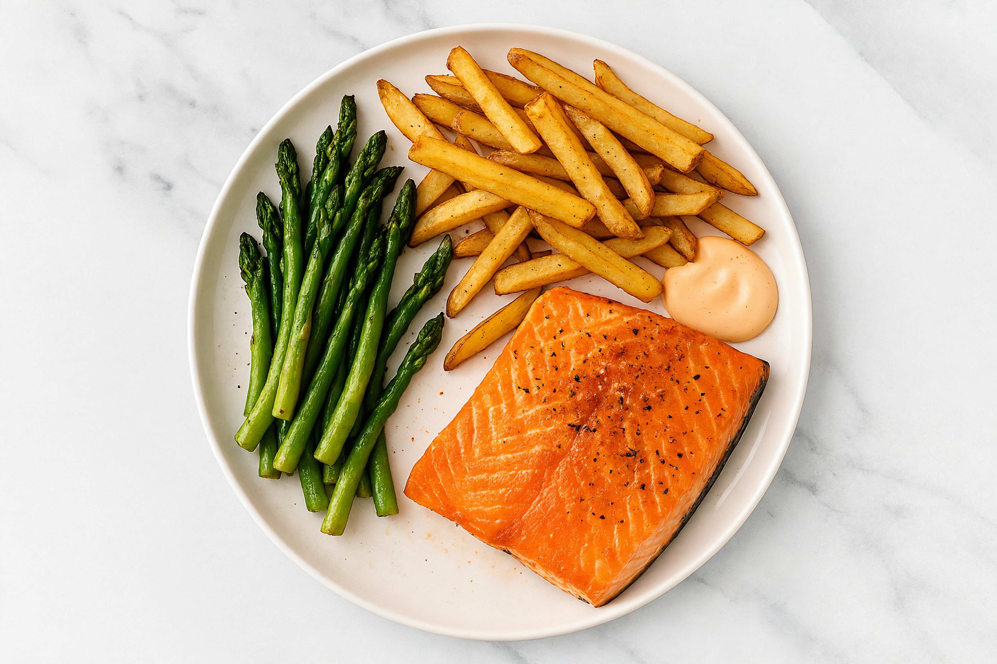 Crispy Buffalo Ranch Wild Salmon + Fries